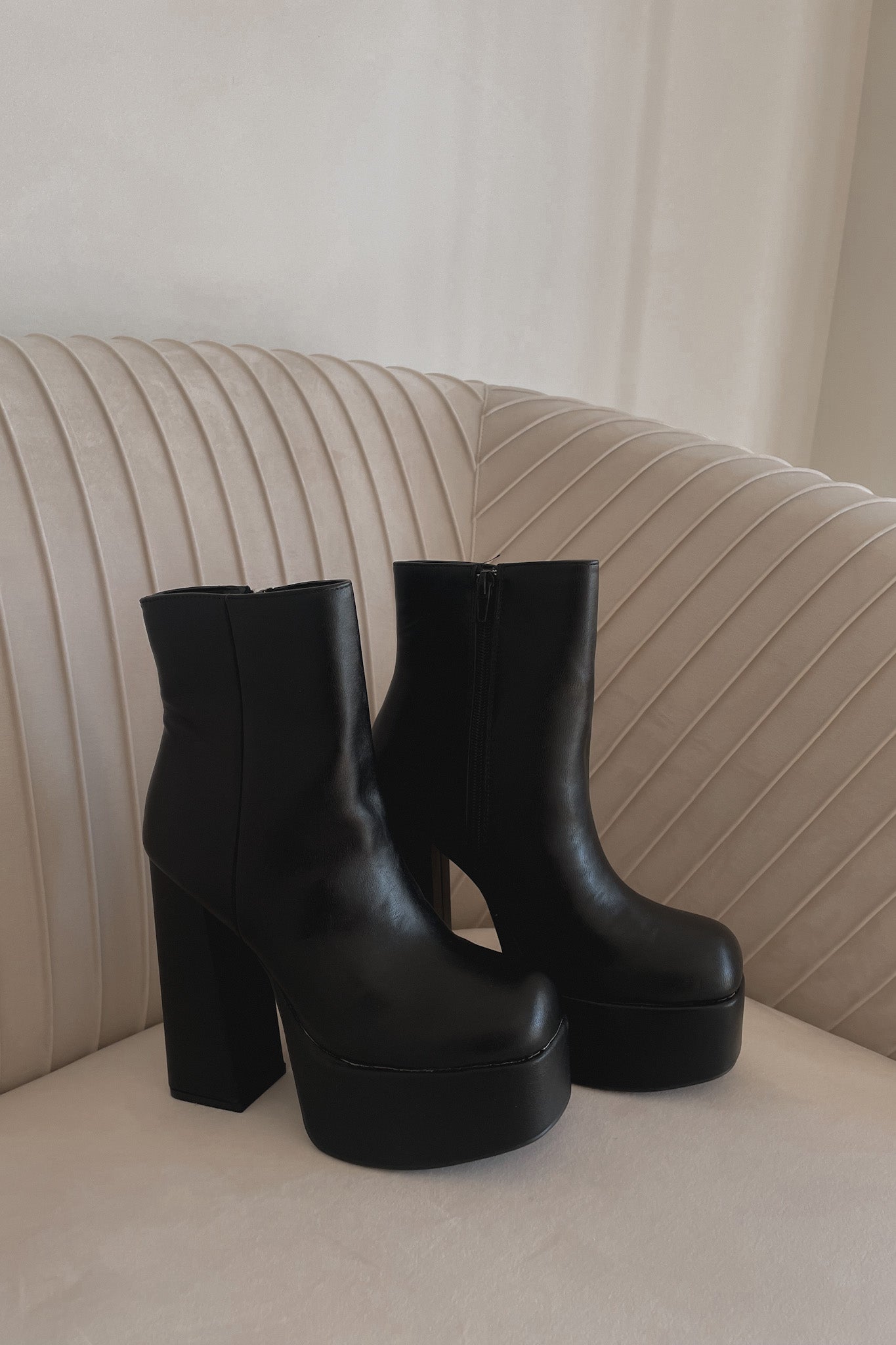 Baby Spice Chunky Platform Booties in Black