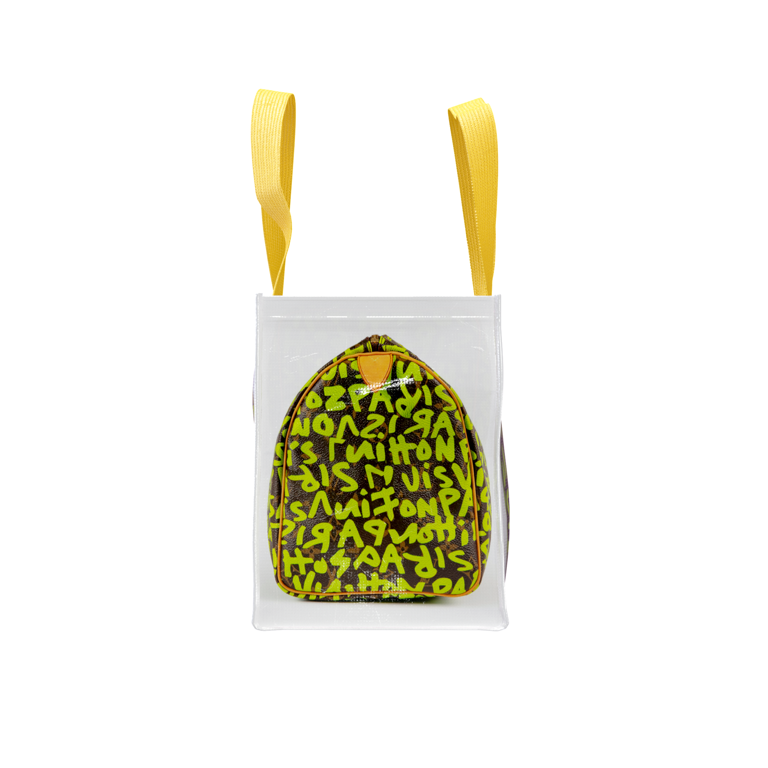 TITA ELVIE DUFFLE GROCERY BAG, BROWN CANVAS, LARGE