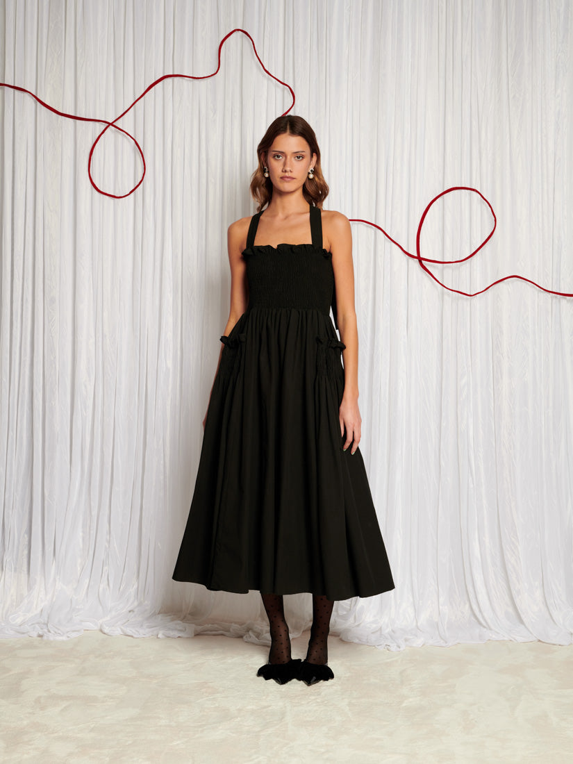 Heartstrings Cross Straps Midi Dress