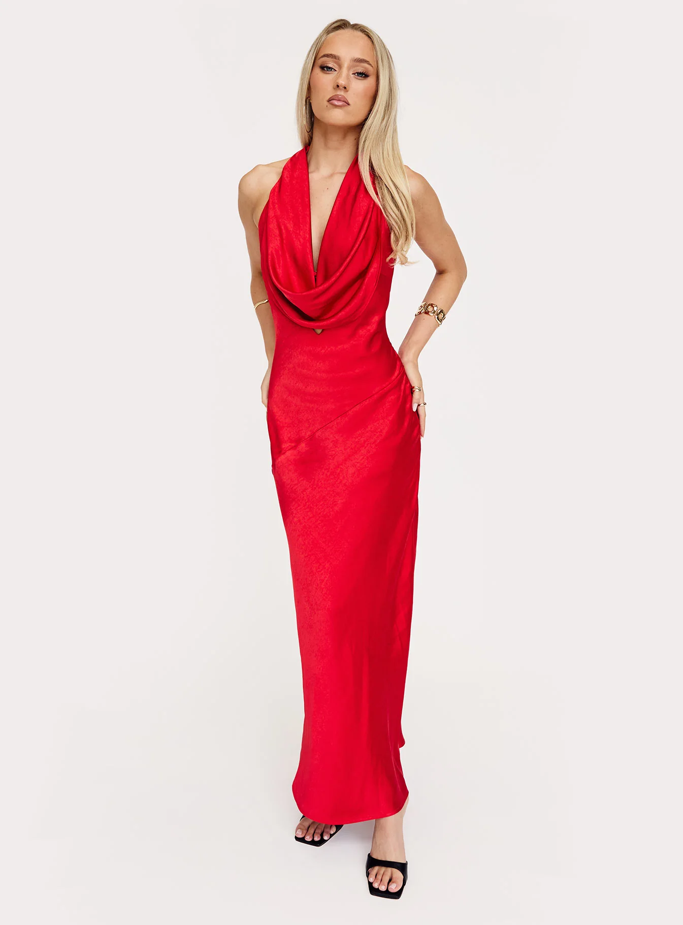 Big Deal Halter Maxi Dress Red