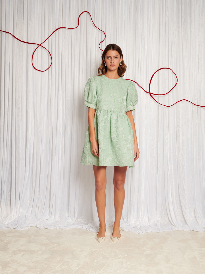 Plume Jacquard Mini Dress