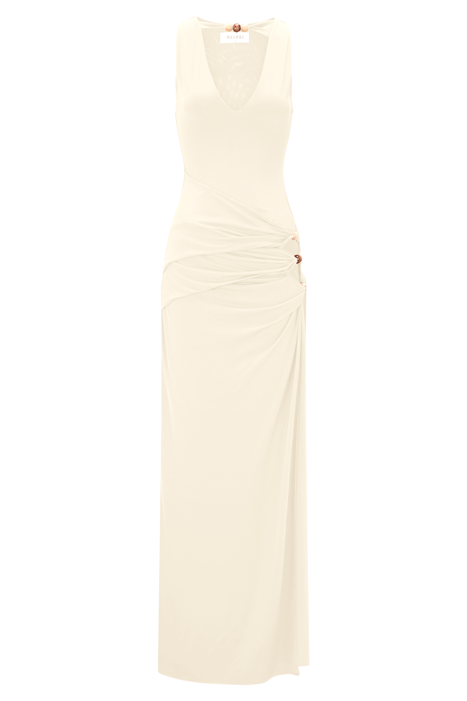 Kaiden Slinky Beaded Maxi Dress - Ivory