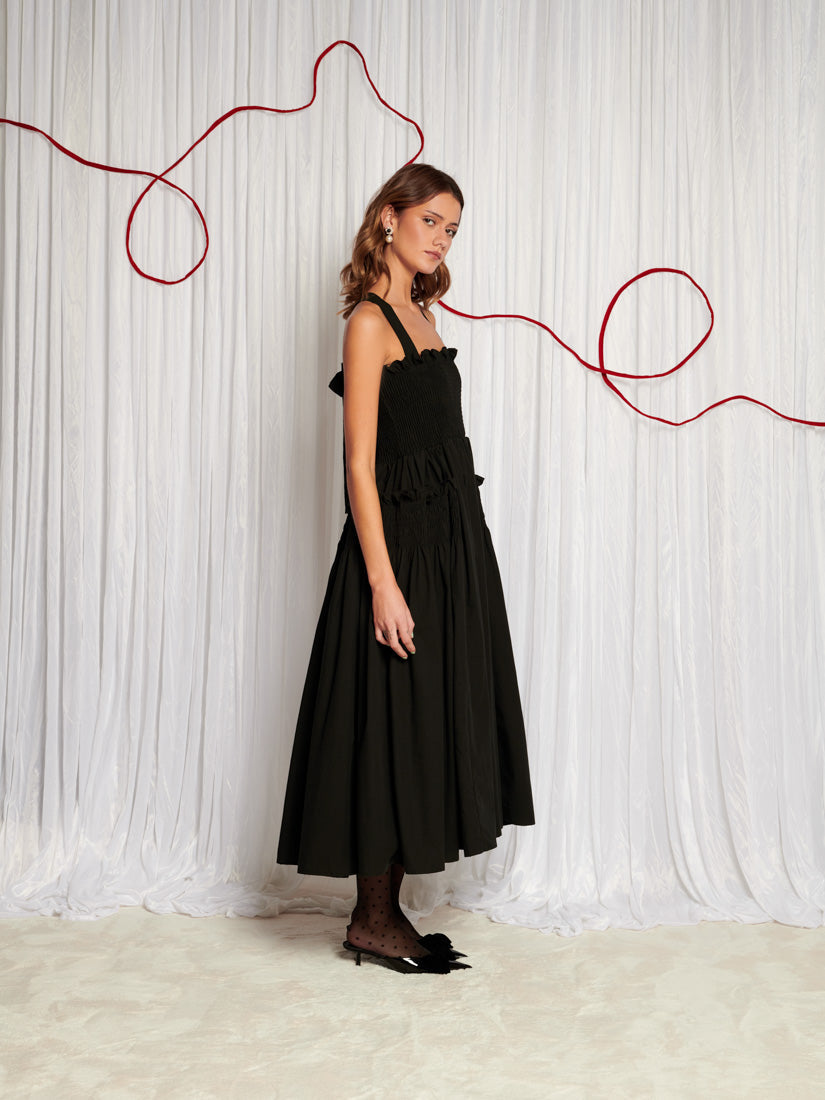 Heartstrings Cross Straps Midi Dress