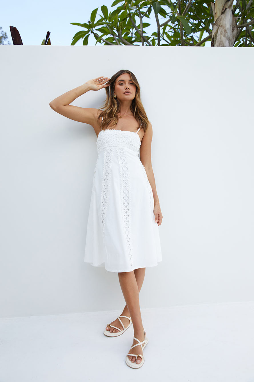Celestial  Midi Dress White