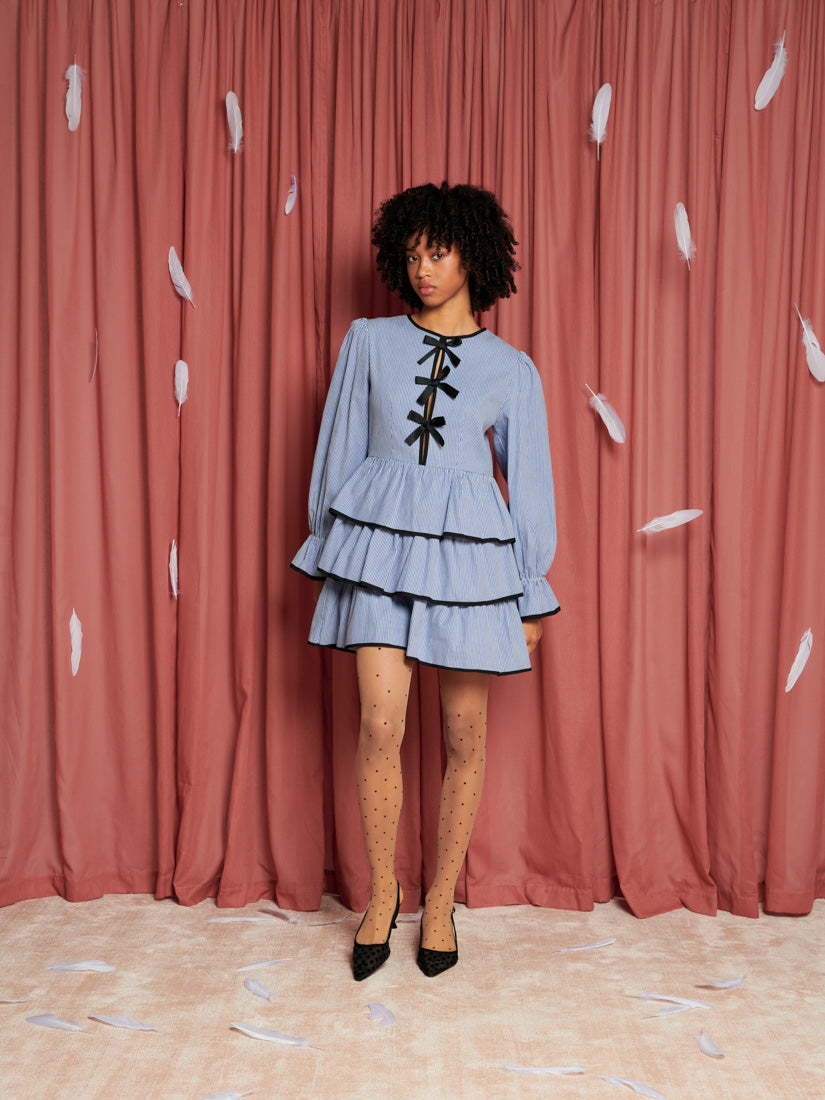 Stork Stripe Mini Dress