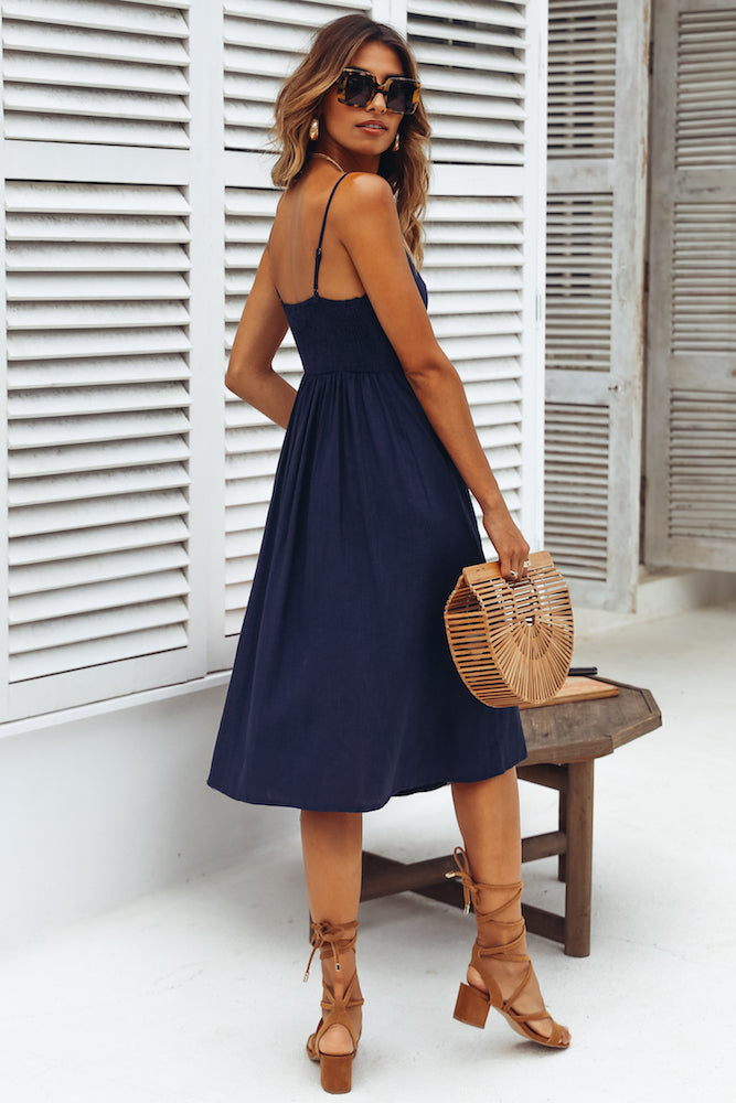 Used To Know You Midi Dress Navy