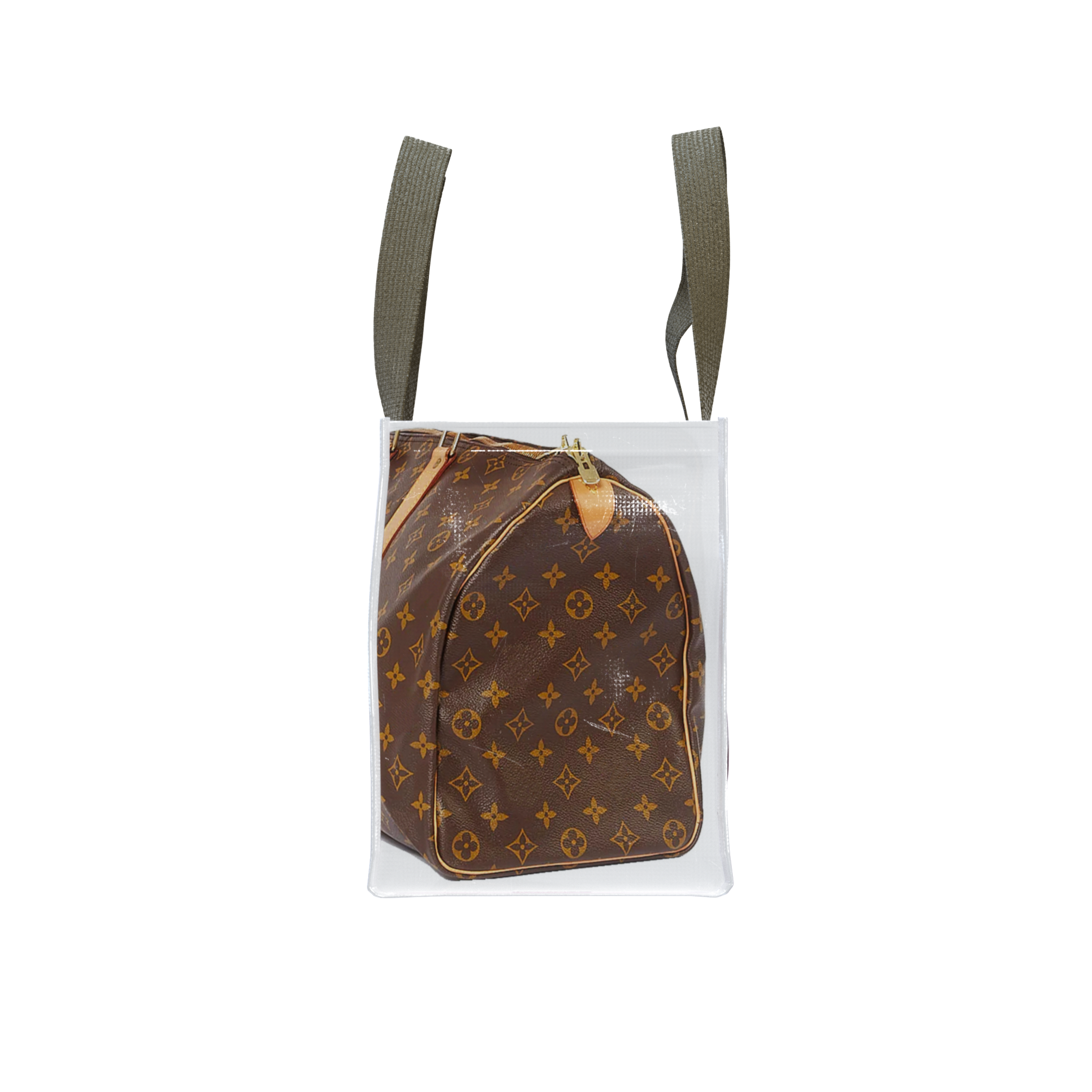 GroceryBags TITA ELVIE duffle GroceryBag, brown  canvas, large