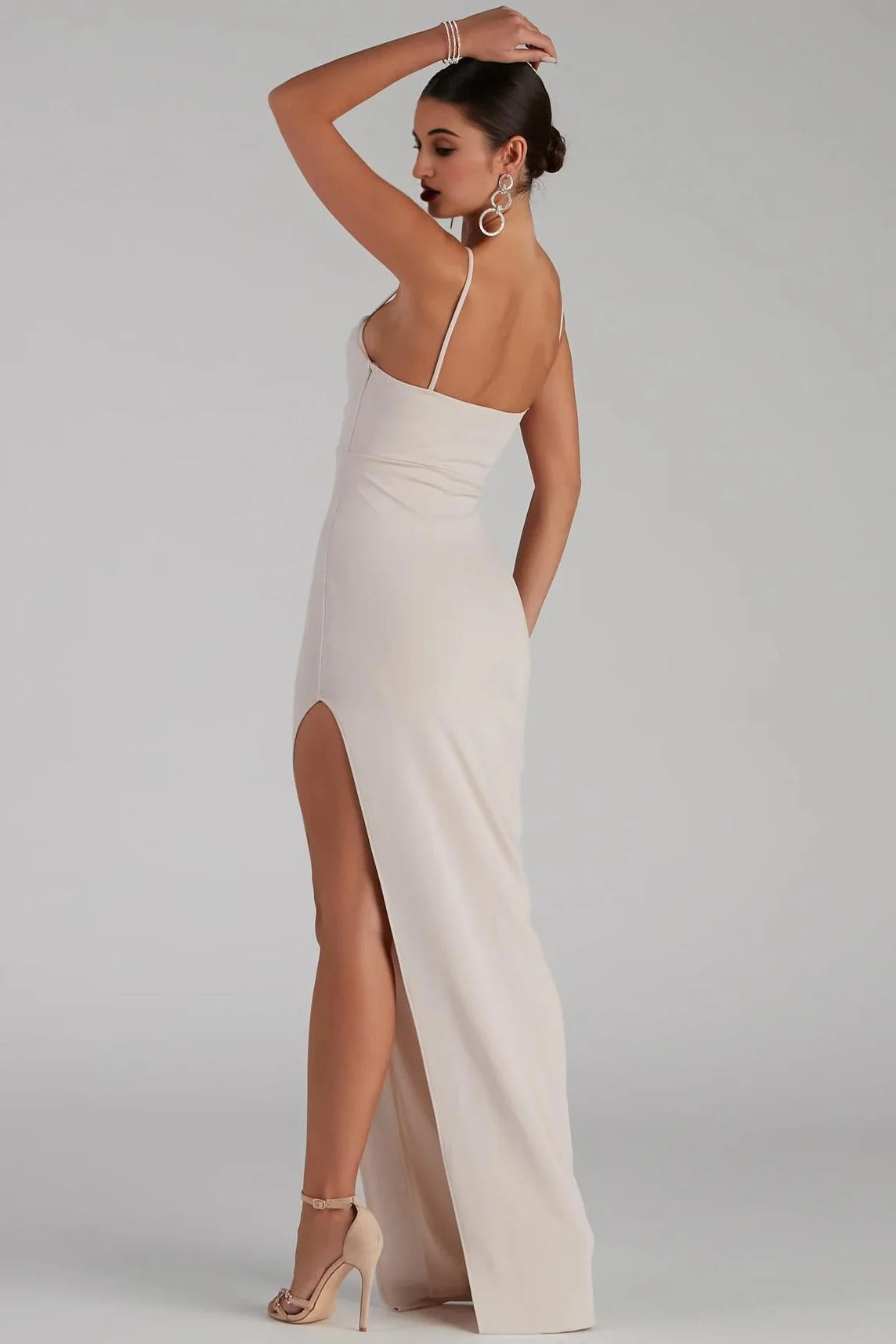 Lola High Slit Crepe Dress