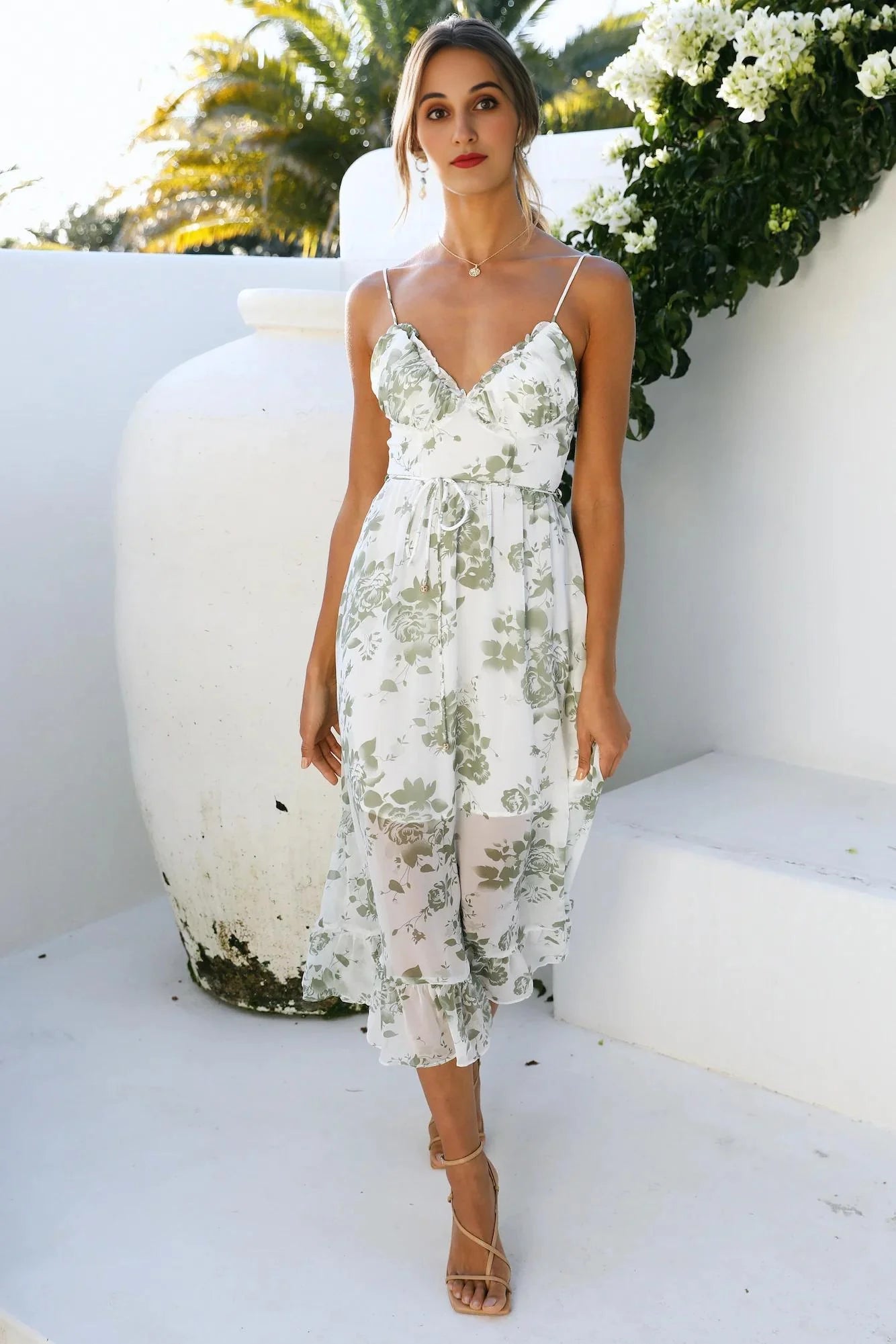 Lets Have Fun Midi Dress Green