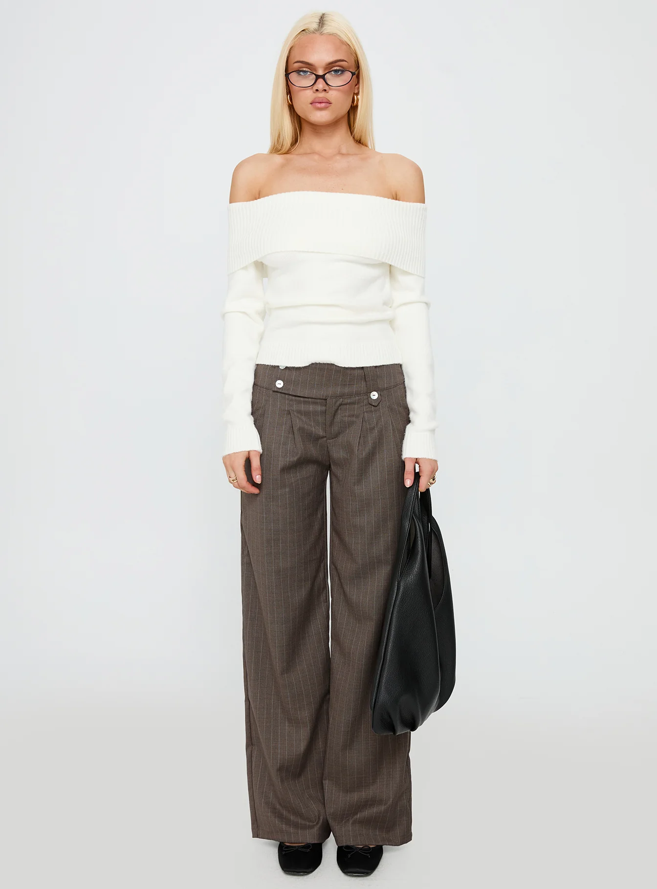 Briellea Thick Waistband Pant Pinstripe