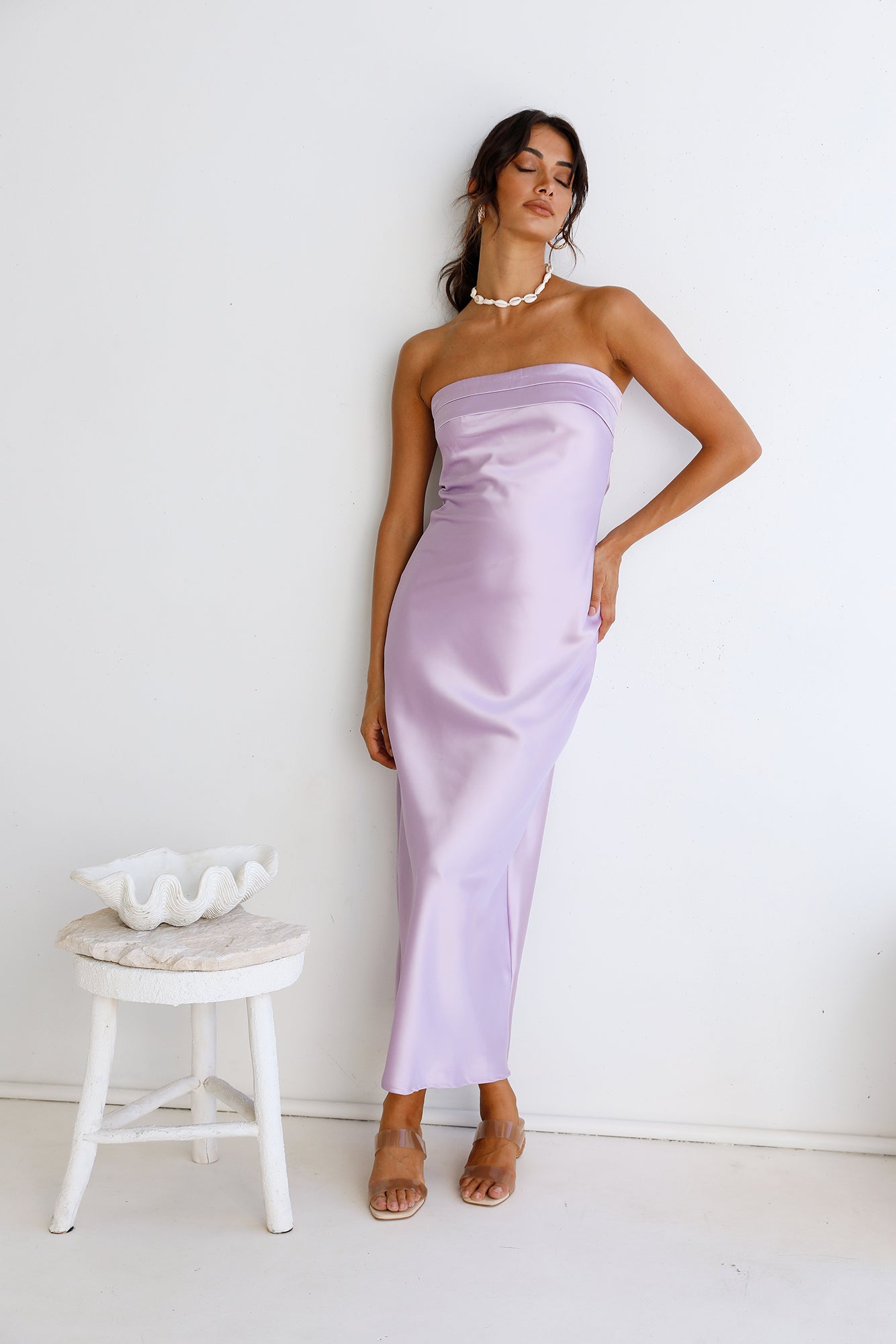 Gleam In Gold Maxi Dress Purple