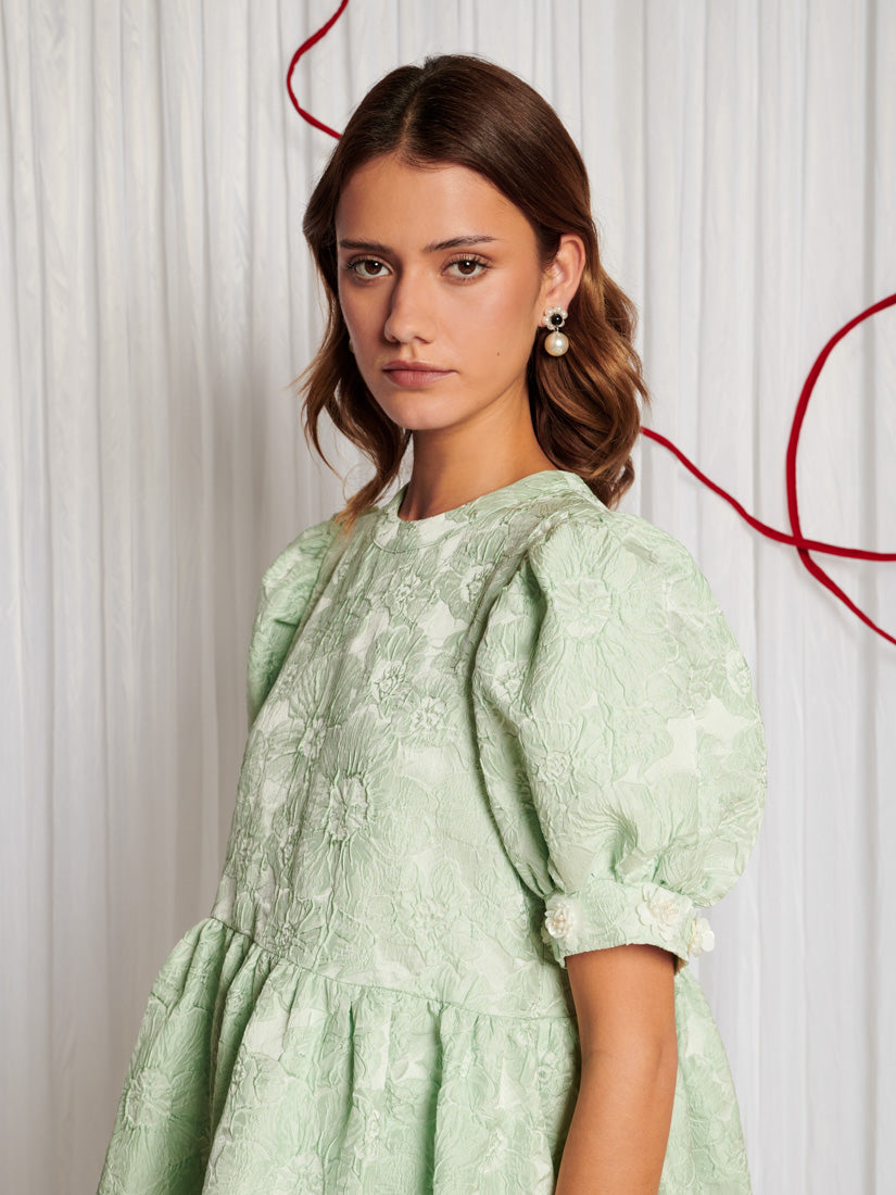 Plume Jacquard Mini Dress