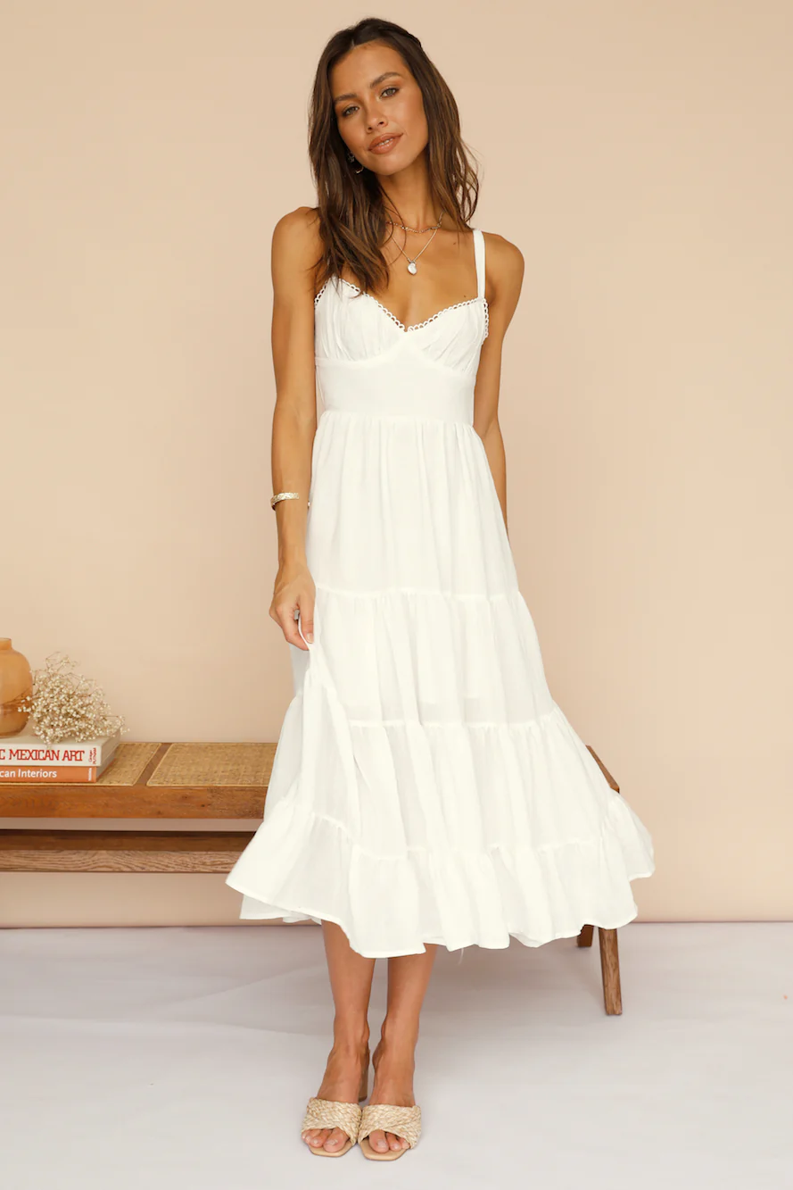 Somebody New Midi Dress White