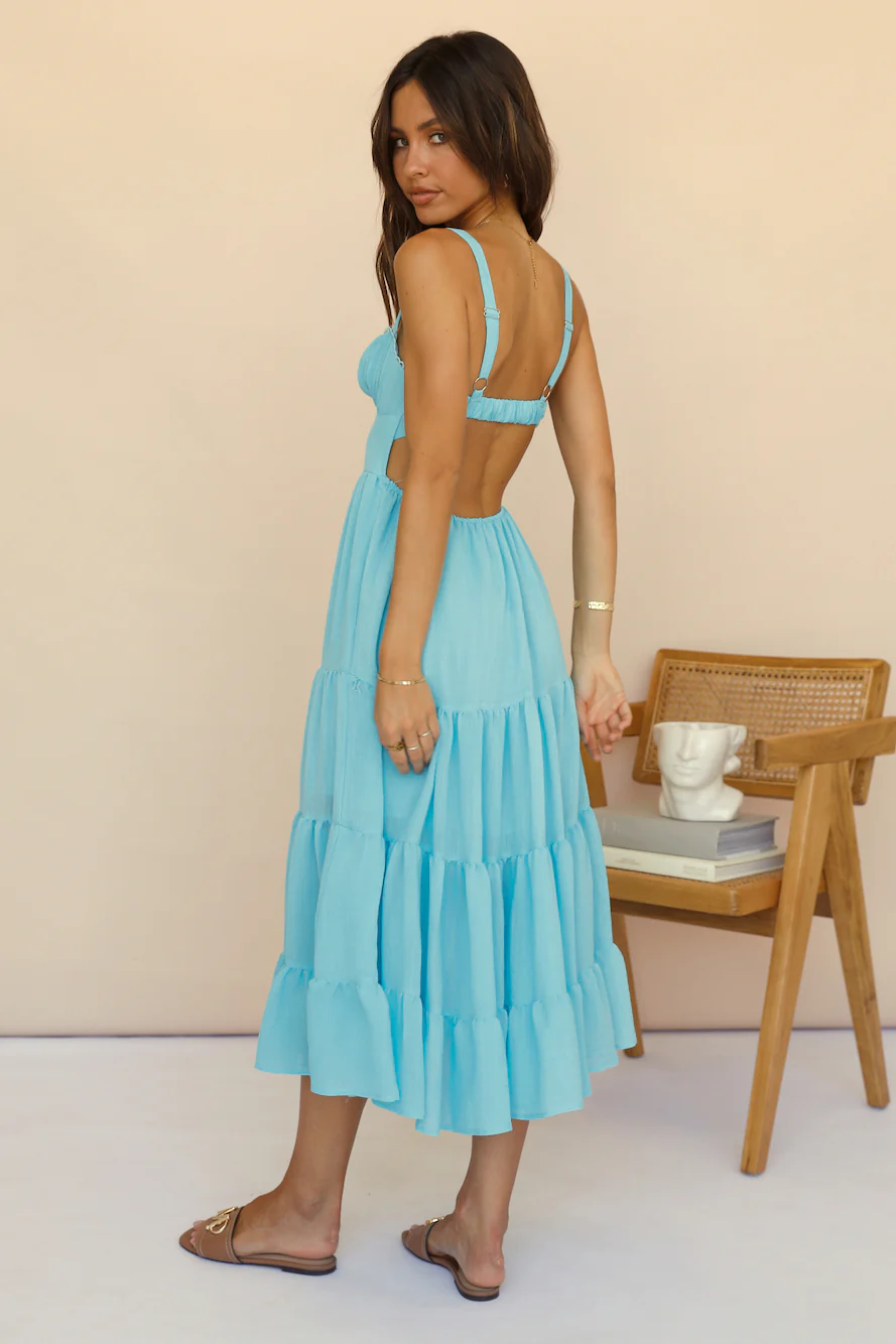 Somebody New Midi Dress Blue