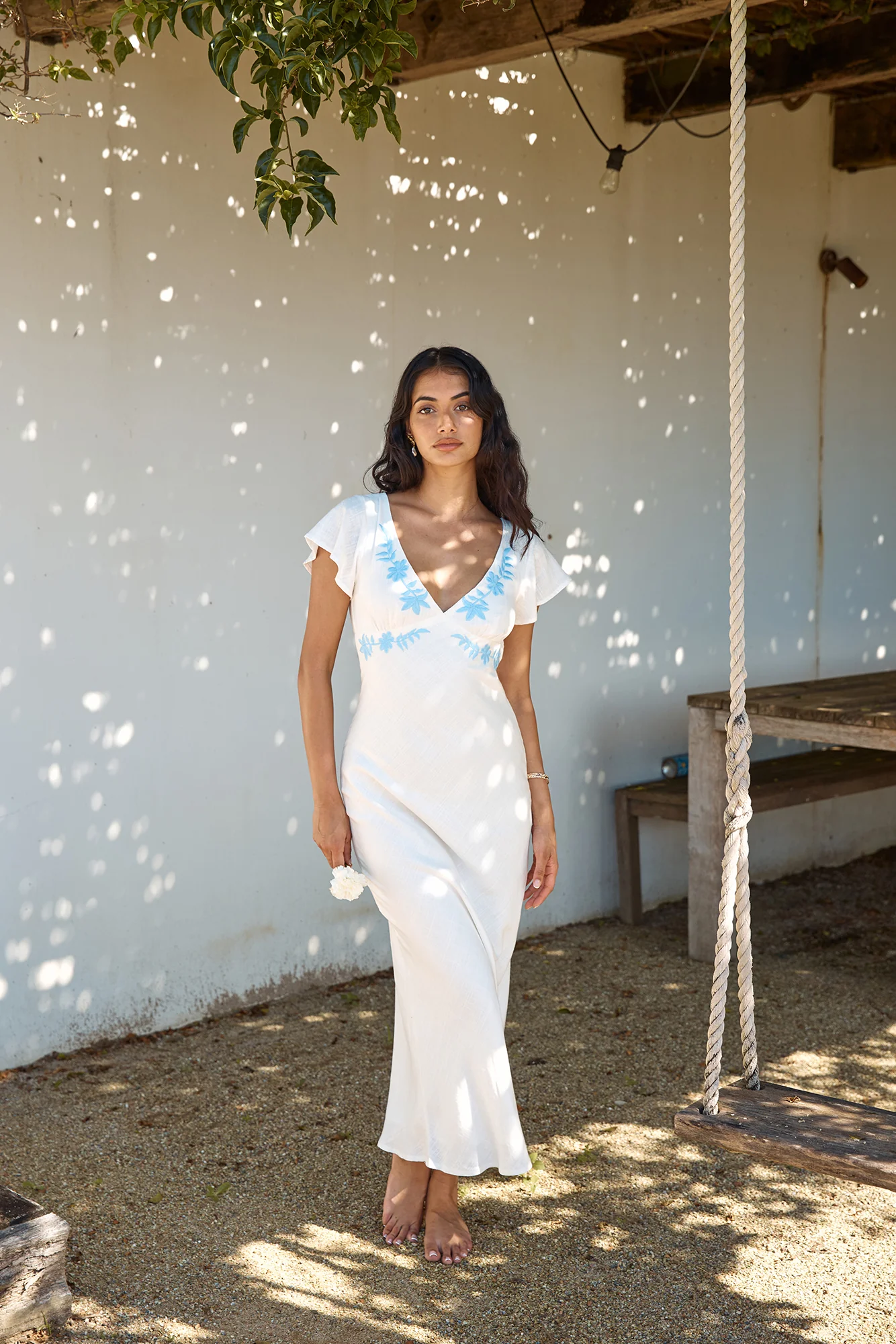 Sweetest Dreams Linen Maxi Dress White