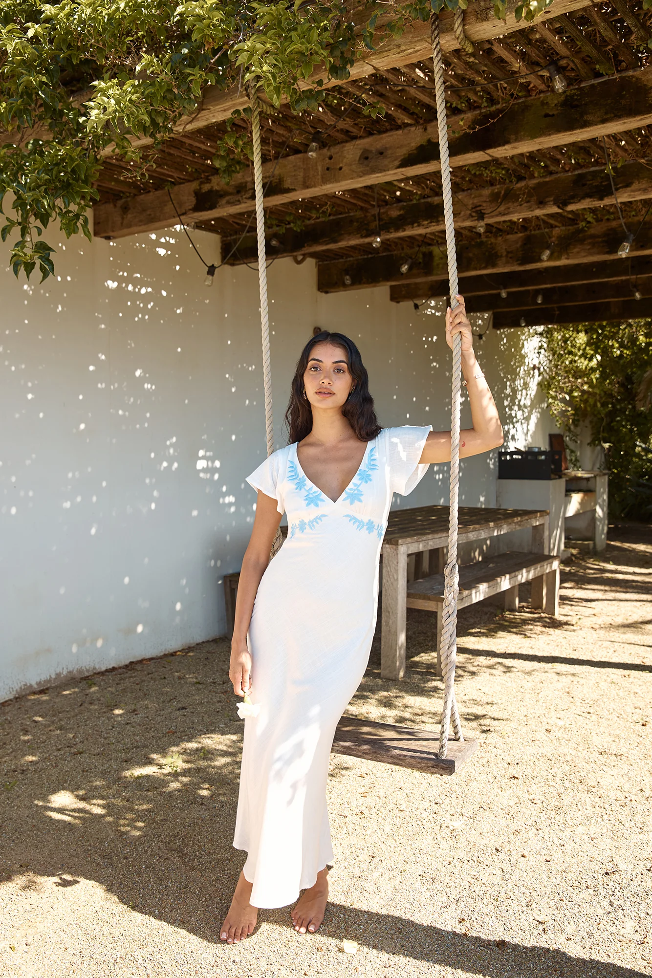 Sweetest Dreams Linen Maxi Dress White