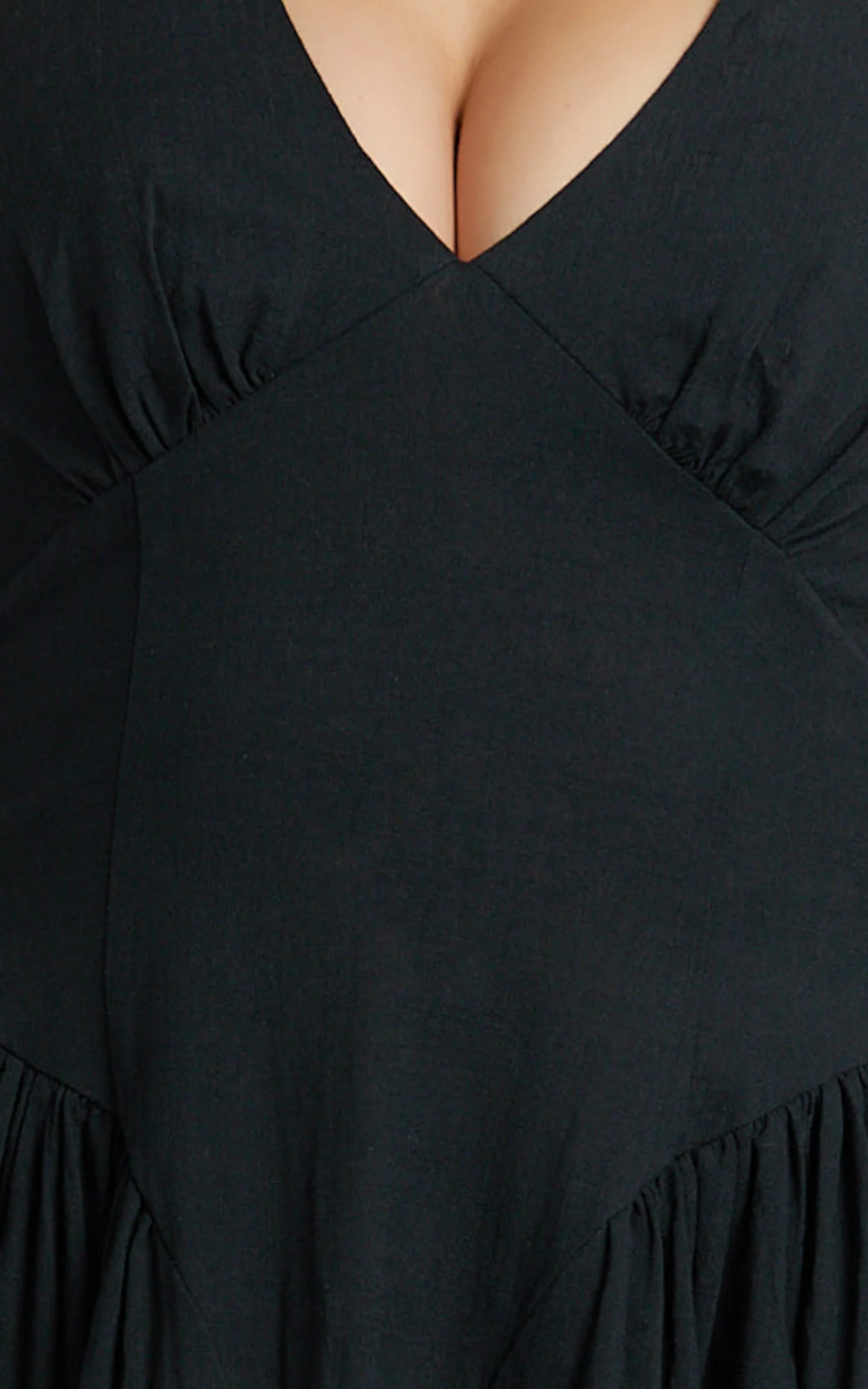 Athena Midi Dress - Halter Drop Waist Dress in Black