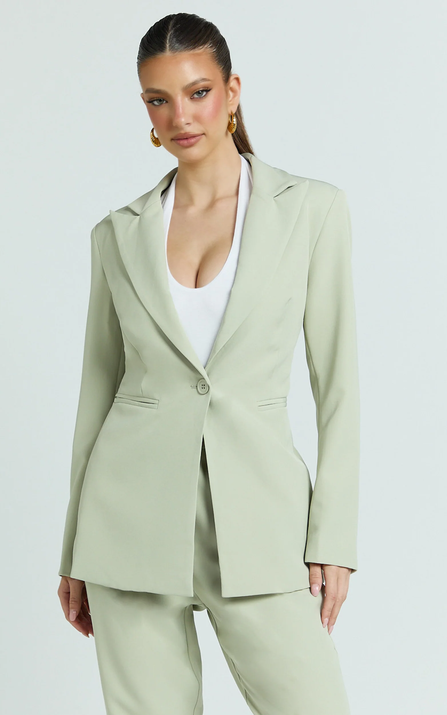 Hermie Blazer - Single Breasted Blazer in Sage