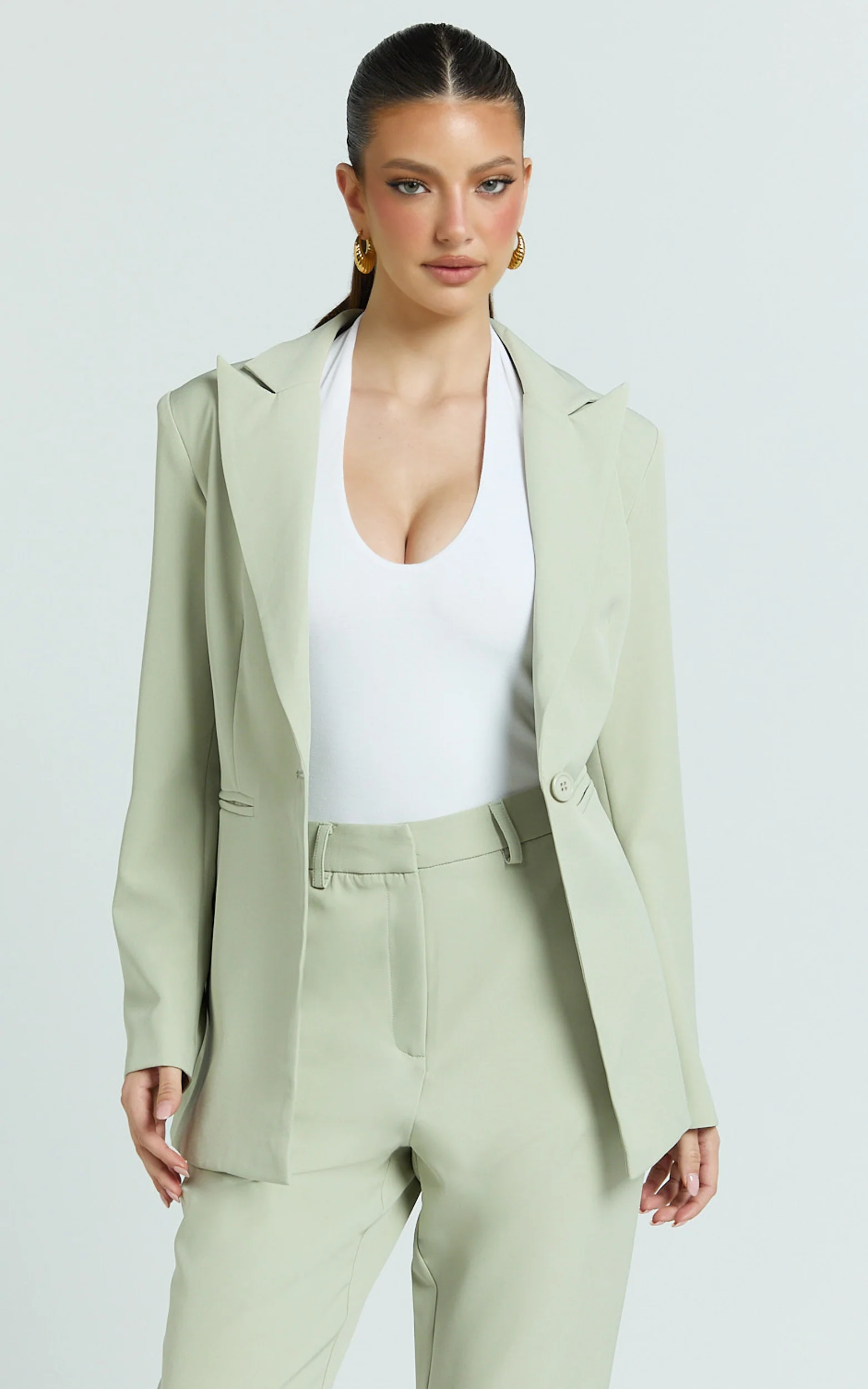 Hermie Blazer - Single Breasted Blazer in Sage