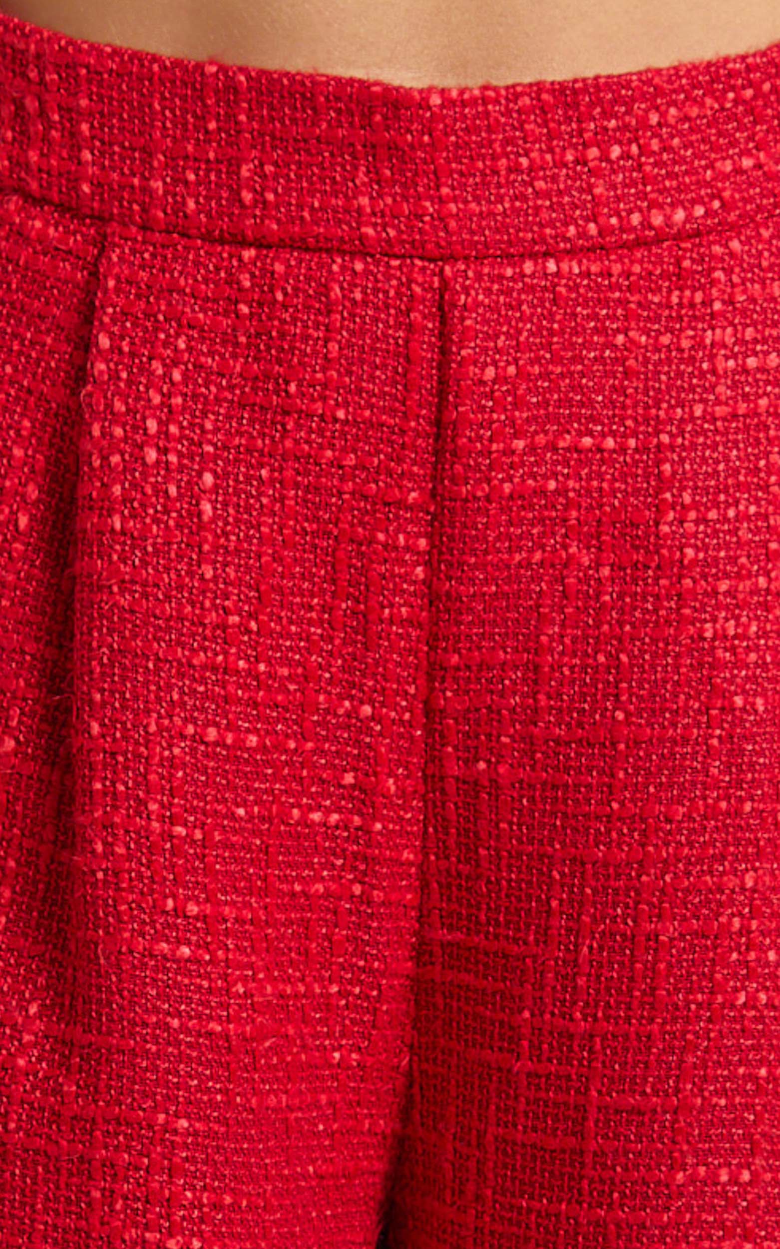 Sylvia Two Piece Set - Corset Top and High Waisted Wide Leg Pants Set in Red