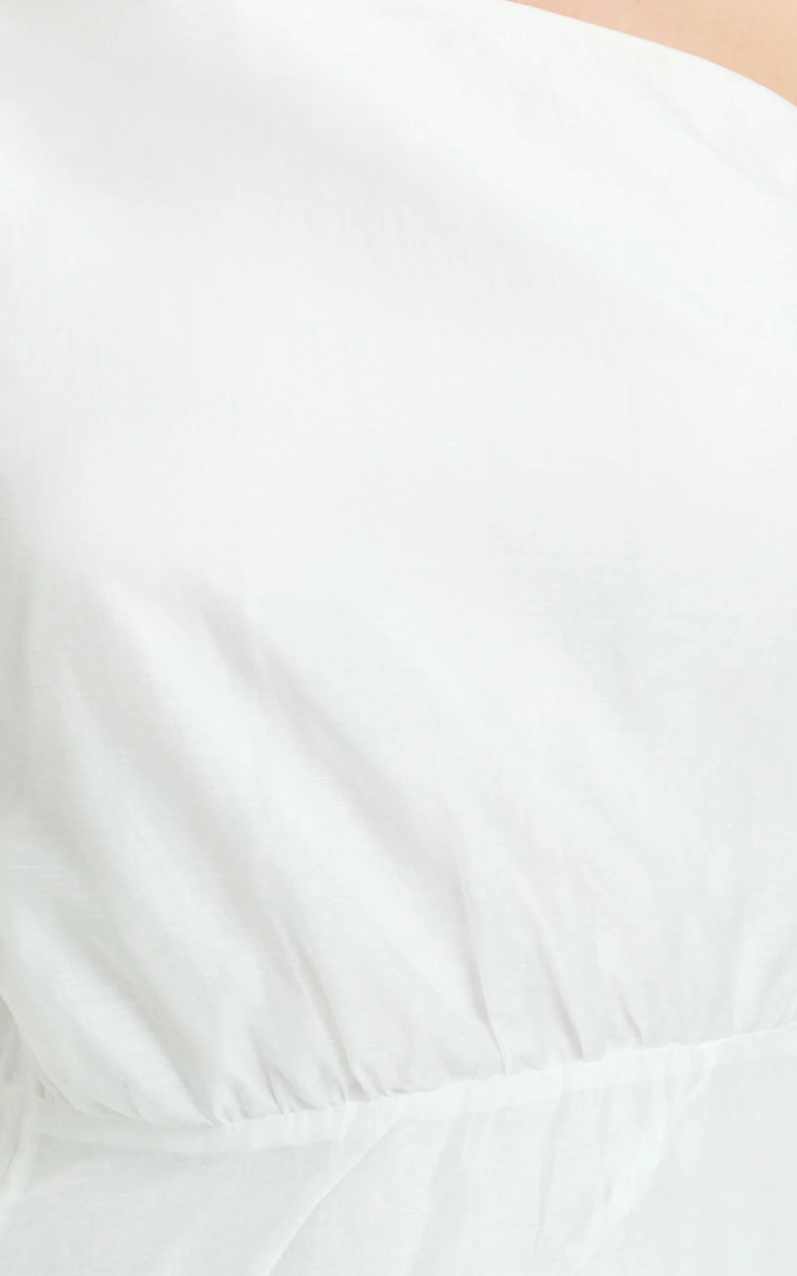 Hayes Mini Dress - Off Shoulder Bellow Top Flip Skirt Dress in White