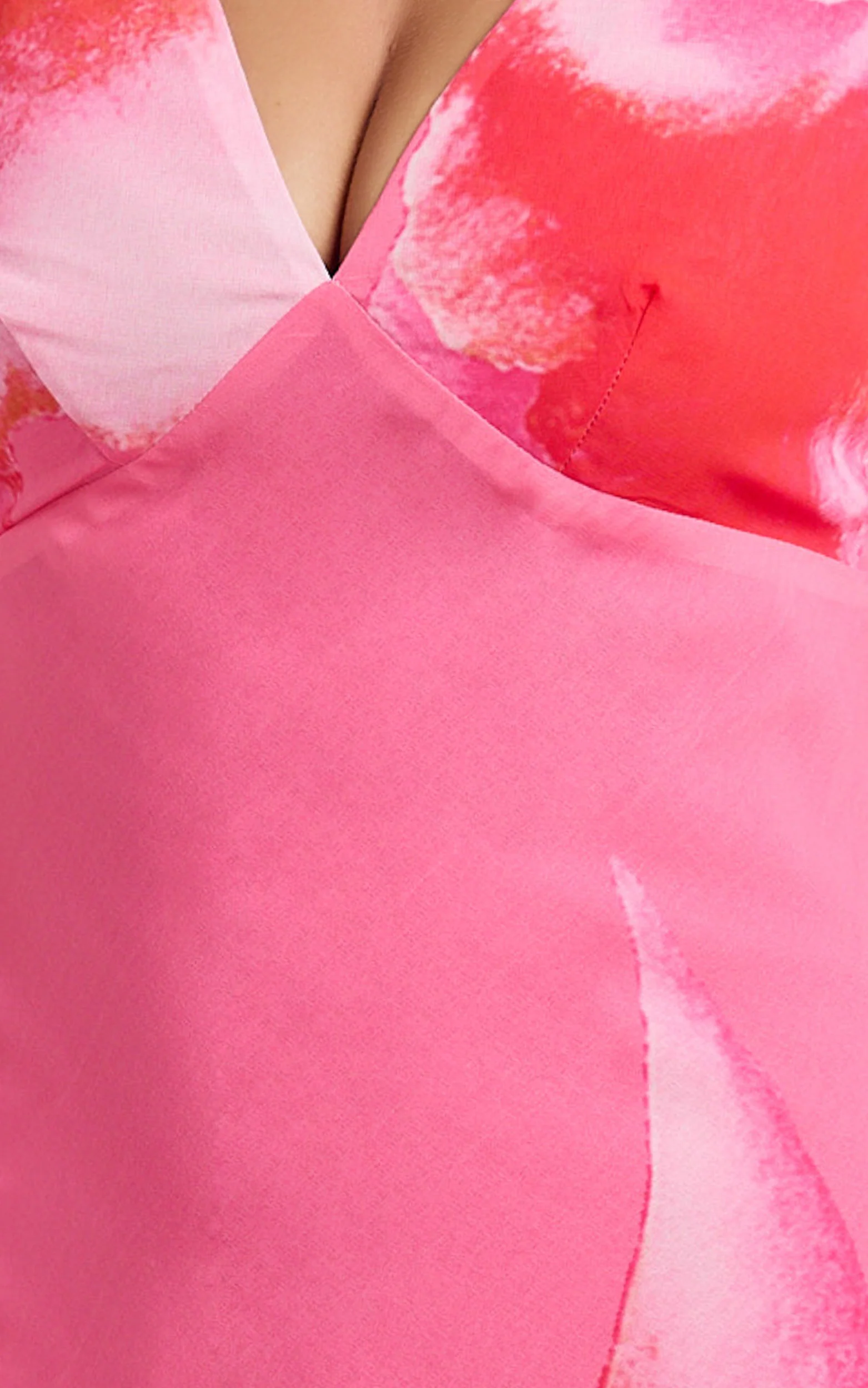 Iris Maxi Dress - Sleeveless V Neckline Dress in Fuschia Floral