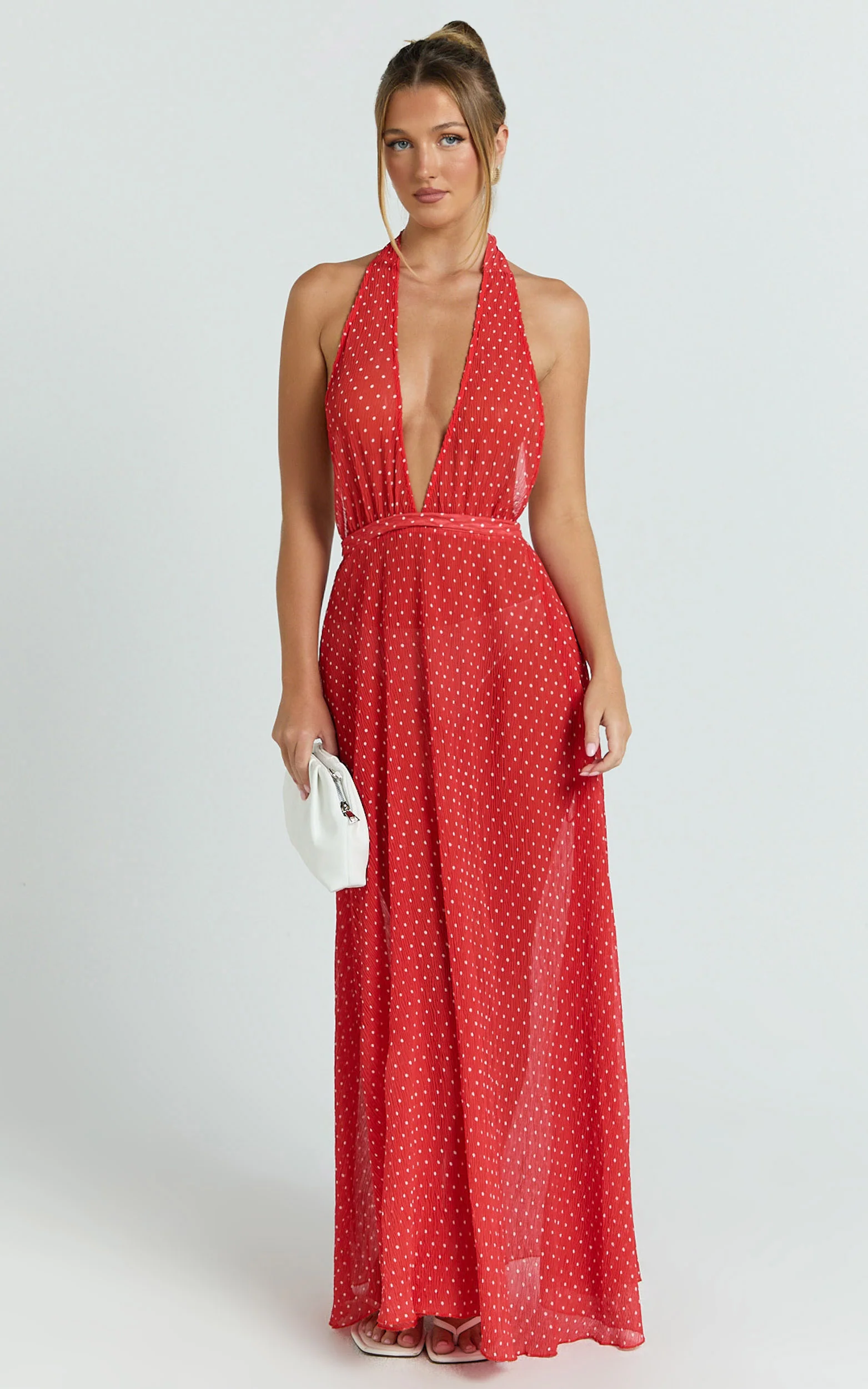 Lioness - District Maxi Dress - In Tomato Polka