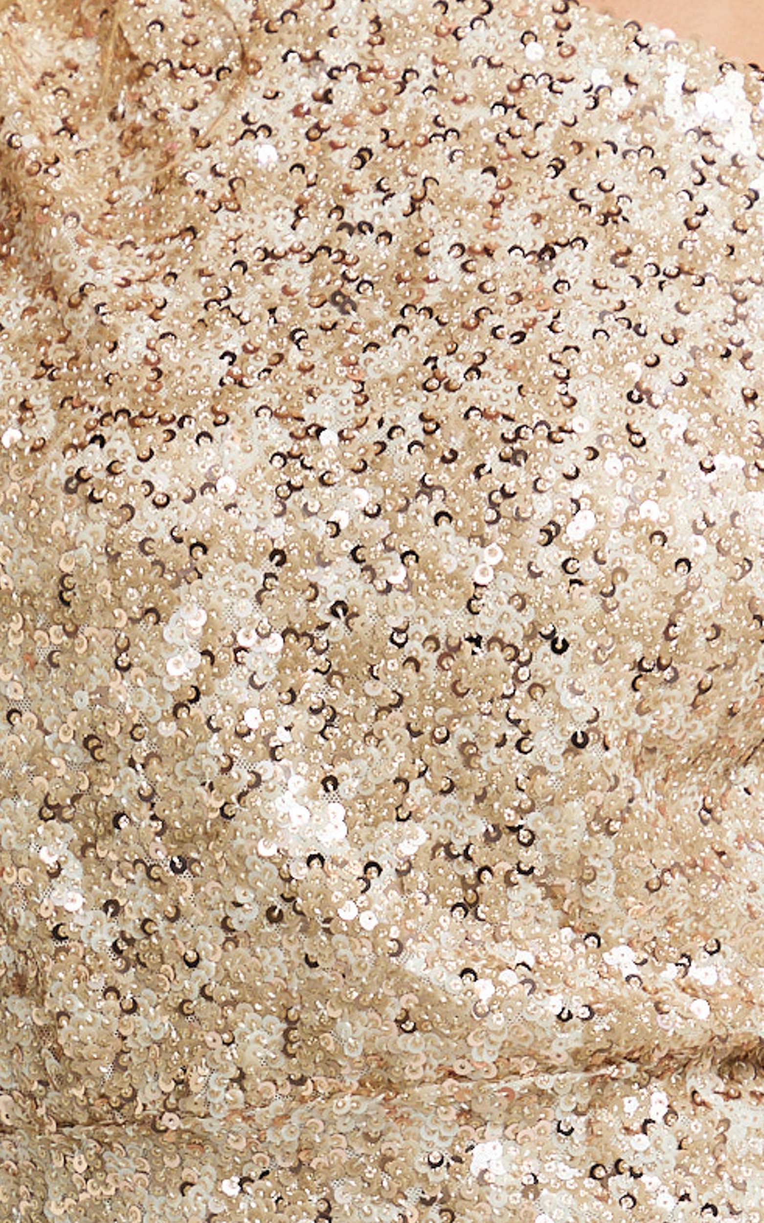 Nora Mini Dress - One Shoulder Blouson Fitted Dress in Gold