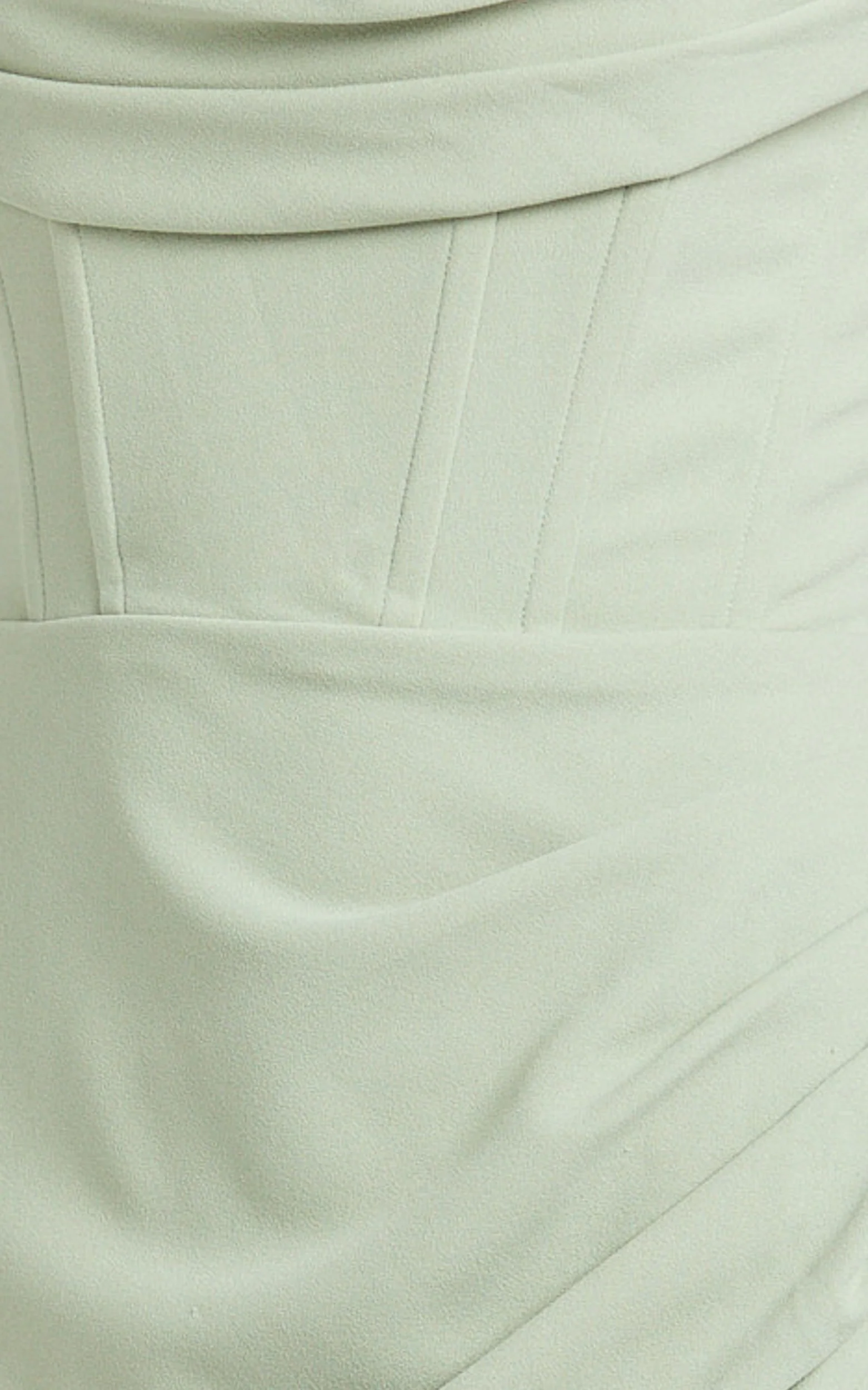 Marcel Maxi Dress - Off Shoulder Corset High Split Dress in Sage