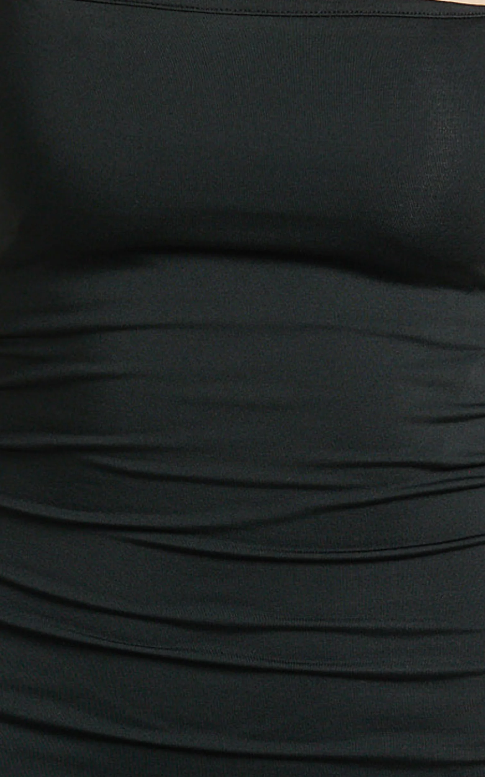 Edna Maxi Dress - Straight Neck A Line Maxi Dress in Black