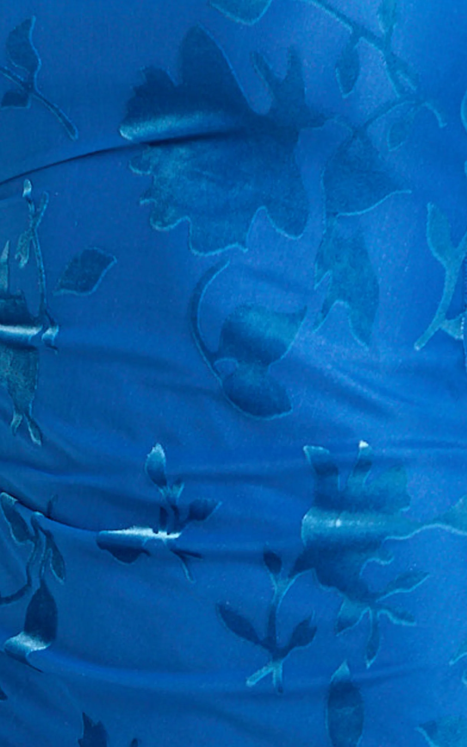 Inez Maxi Dress - Boat Neck Long Sleeve Ruched Dress in Blue