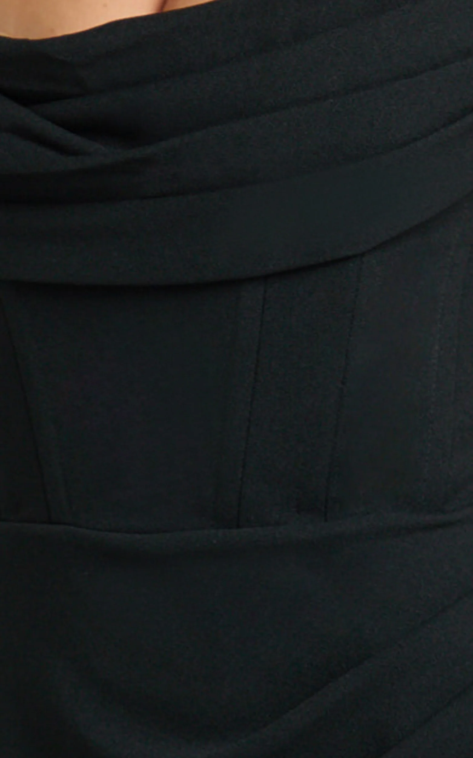 Marcel Maxi Dress - Off Shoulder Corset High Split Dress in Black