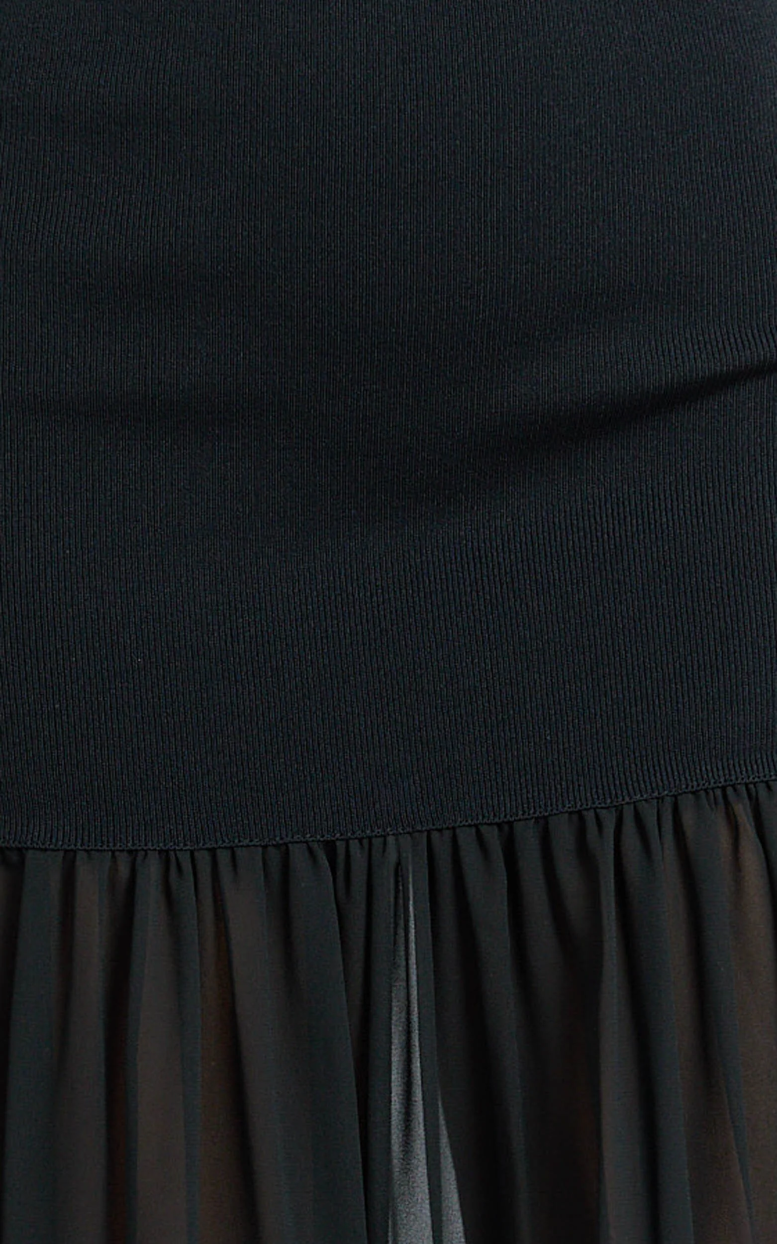 Barbara Maxi Dress - Halter Scoop Neck Contrast Georgette Dress in Black