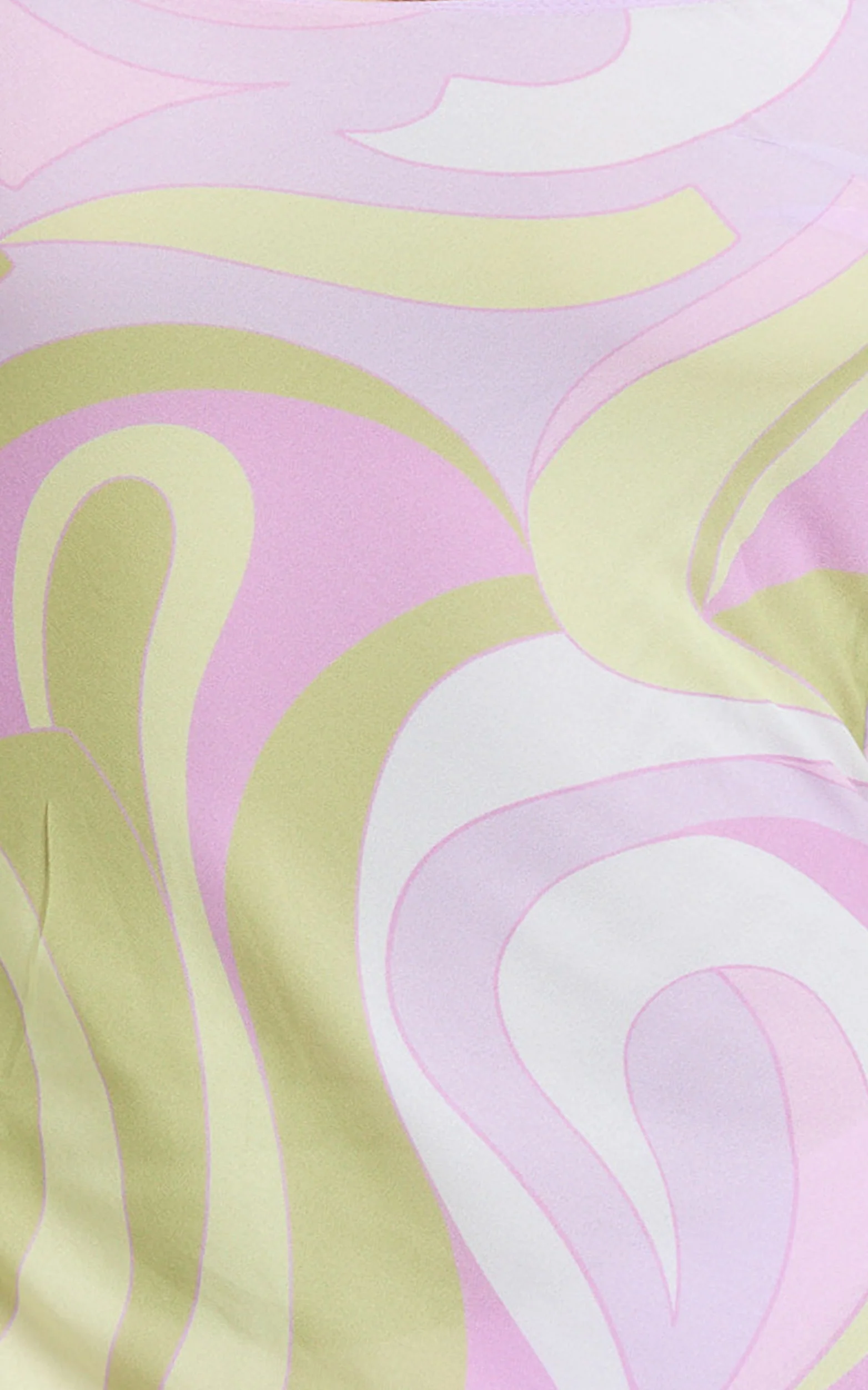 Krishna Maxi Dress - Strappy Scoop Neck Floral Placement Print Georgette Dress in Swirl Print