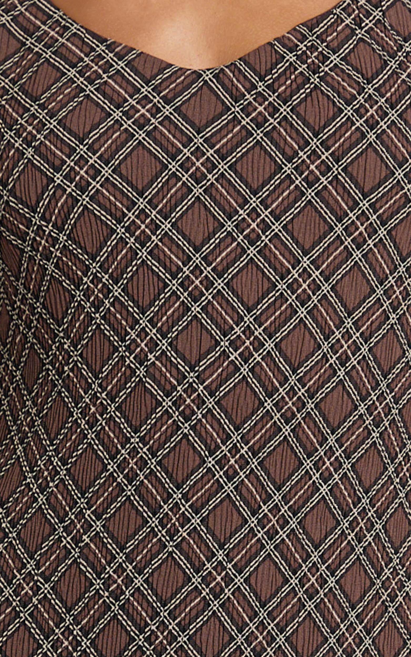 Revie Midi Dress - Slip Dress in Brown