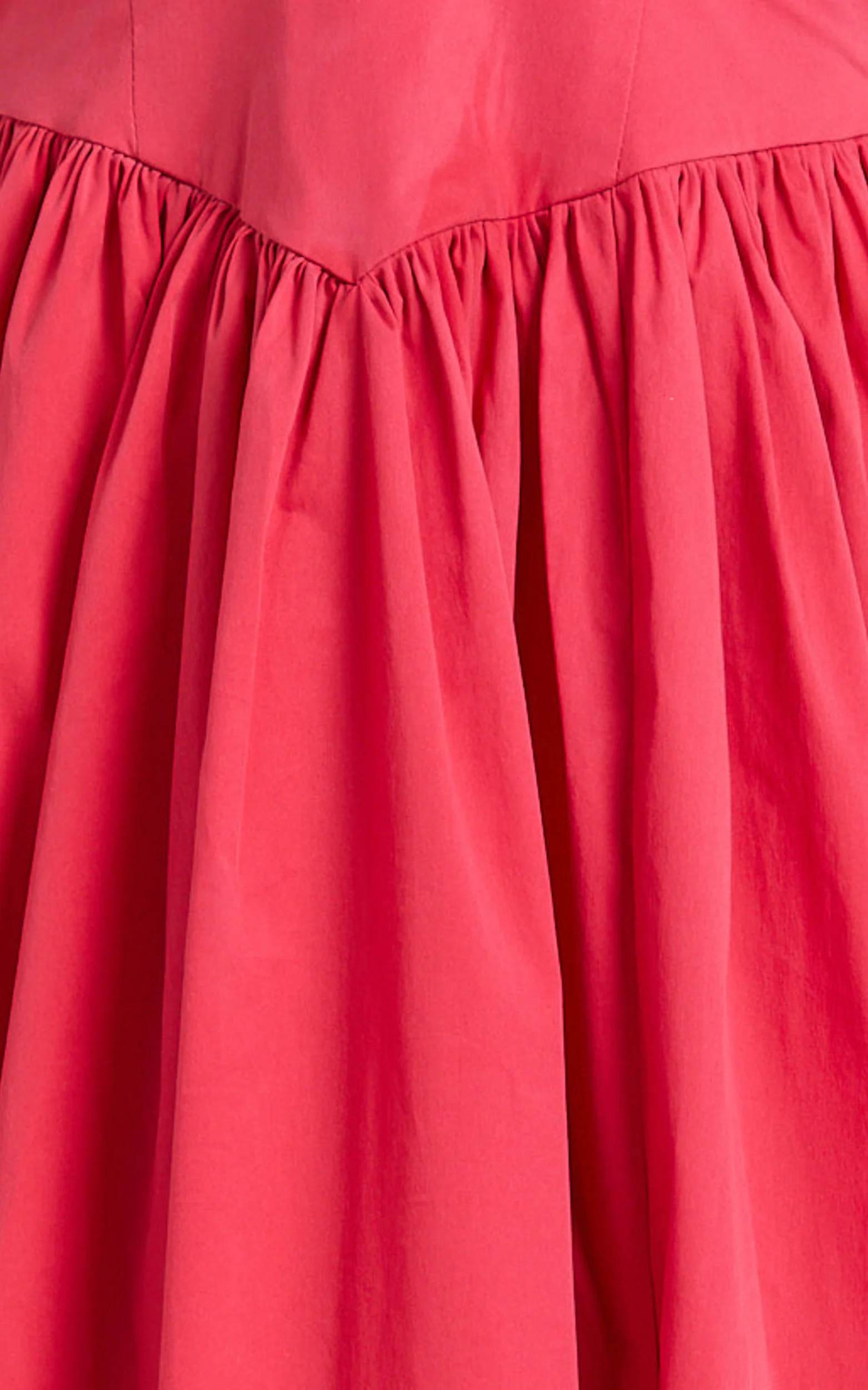 Belle Midi Dress - Keyhole Halter With V Yoke Dress in Red