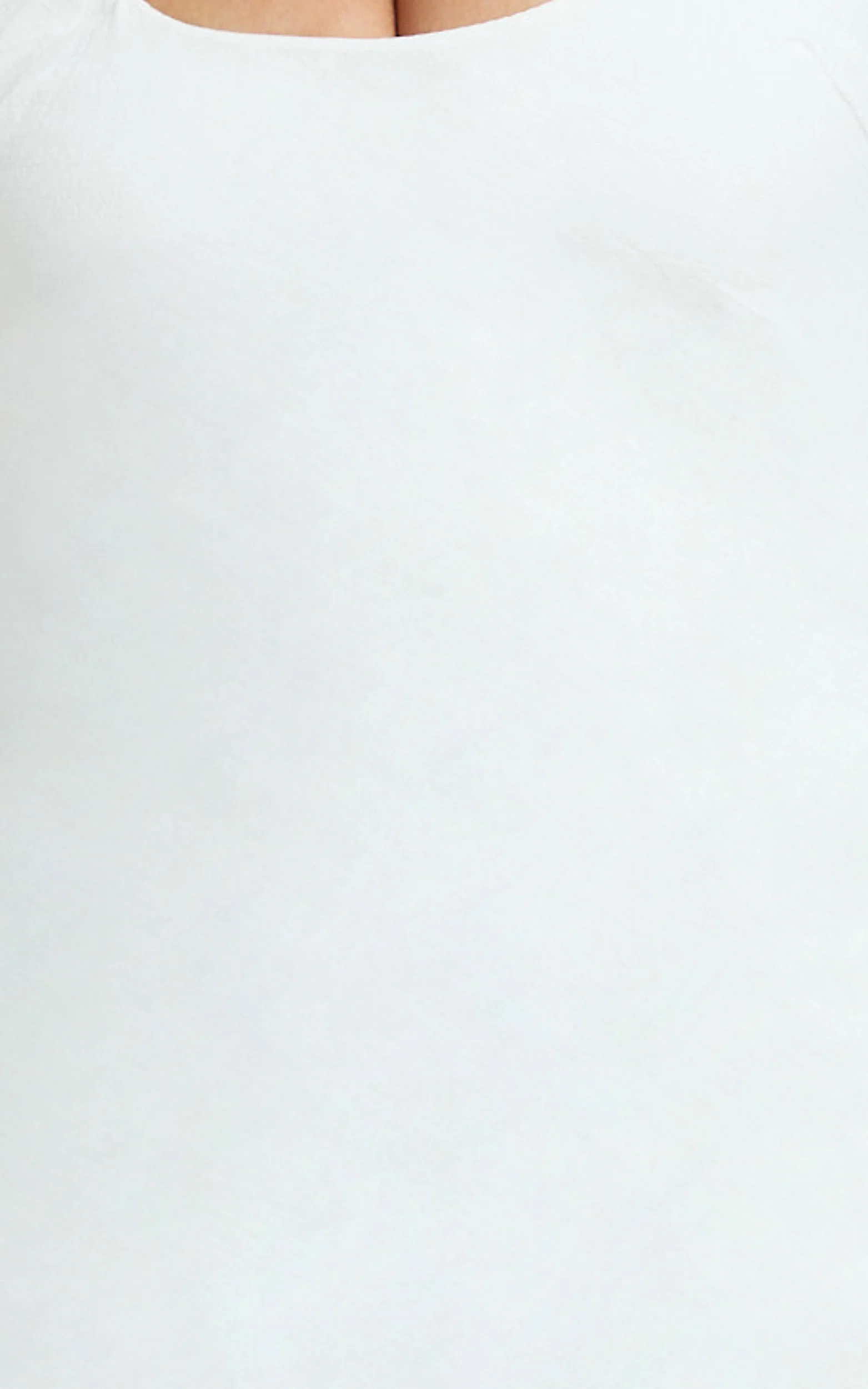 Murray Midi Dress - Deep U Halter Neck Dress in White