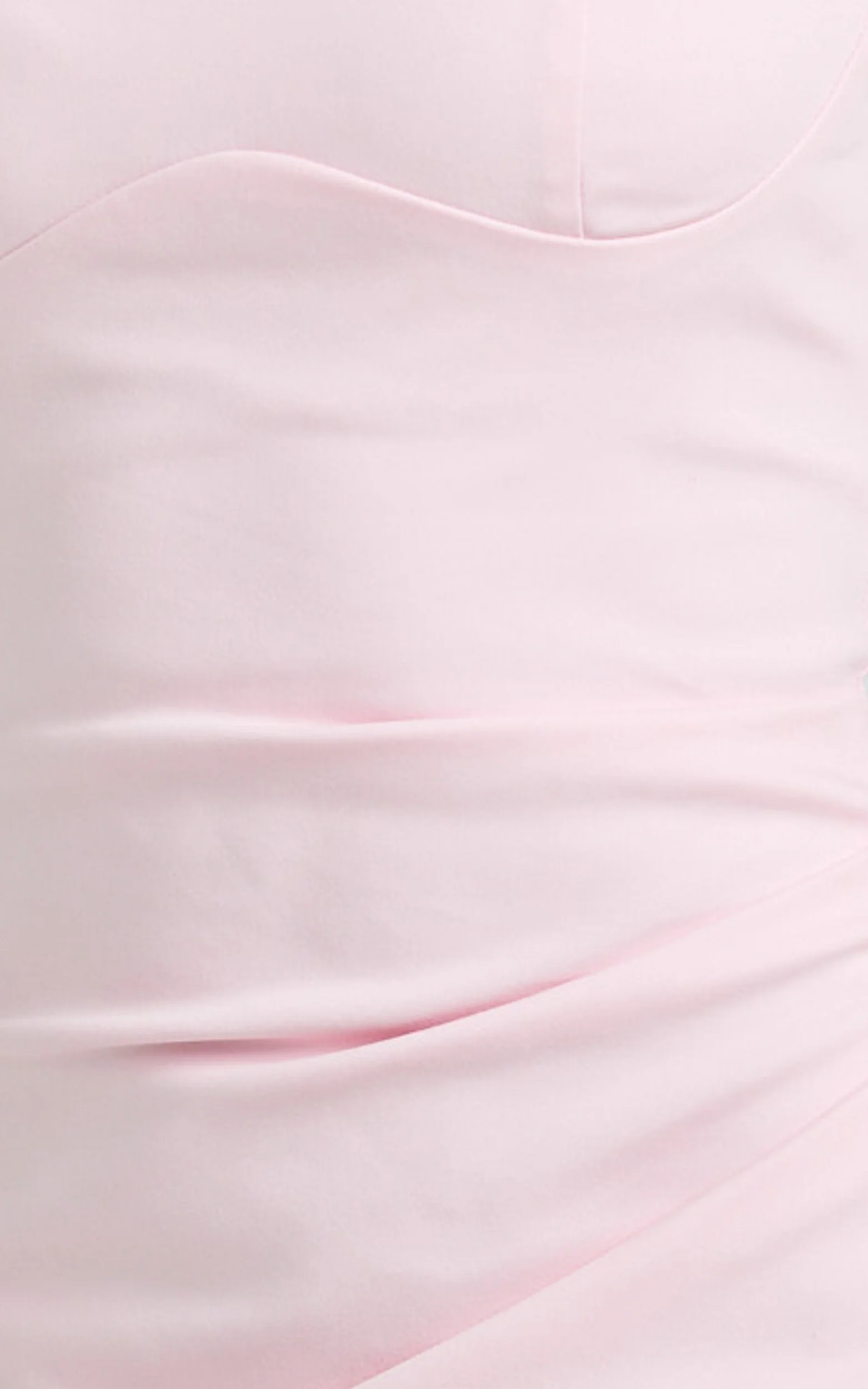 Benita Midi Dress - Scoop Neck Ruched Fitted Dress in Pink