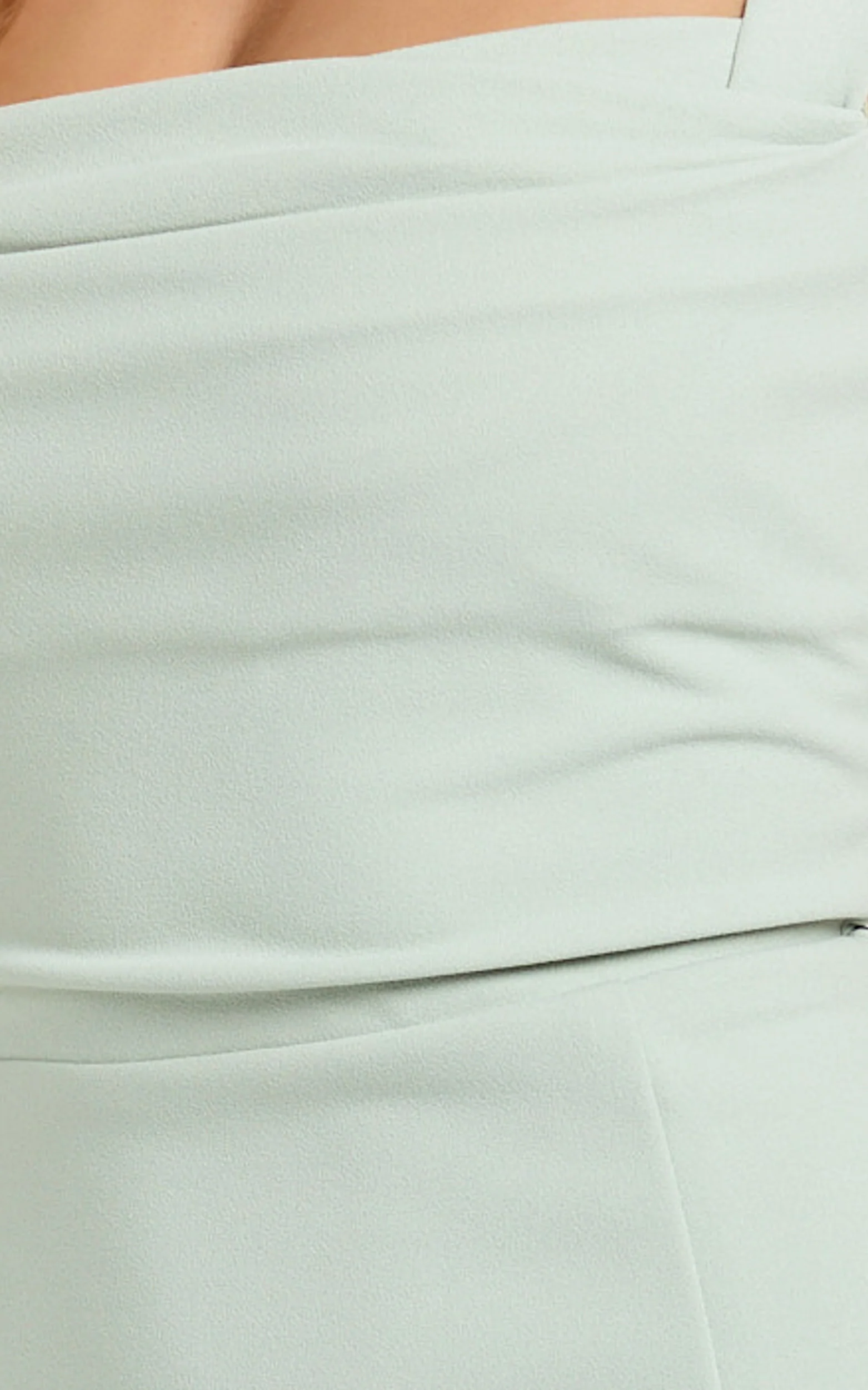 Donna Maxi Dress - Cowl Neck Column High Split Dress in Sage