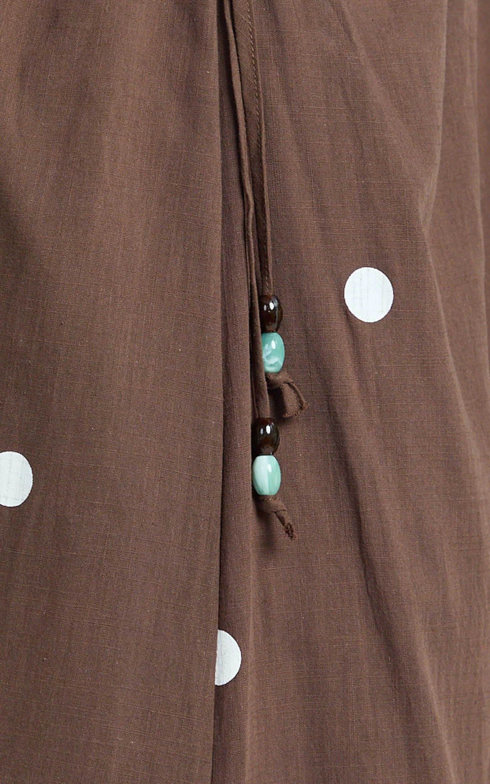 Gia Midi Dress - One Shoulder Dress in Chocolate Polka Dot