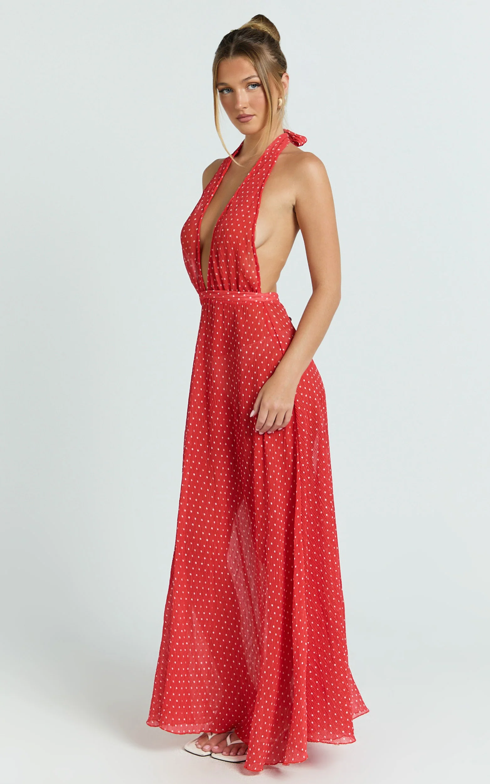Lioness - District Maxi Dress - In Tomato Polka