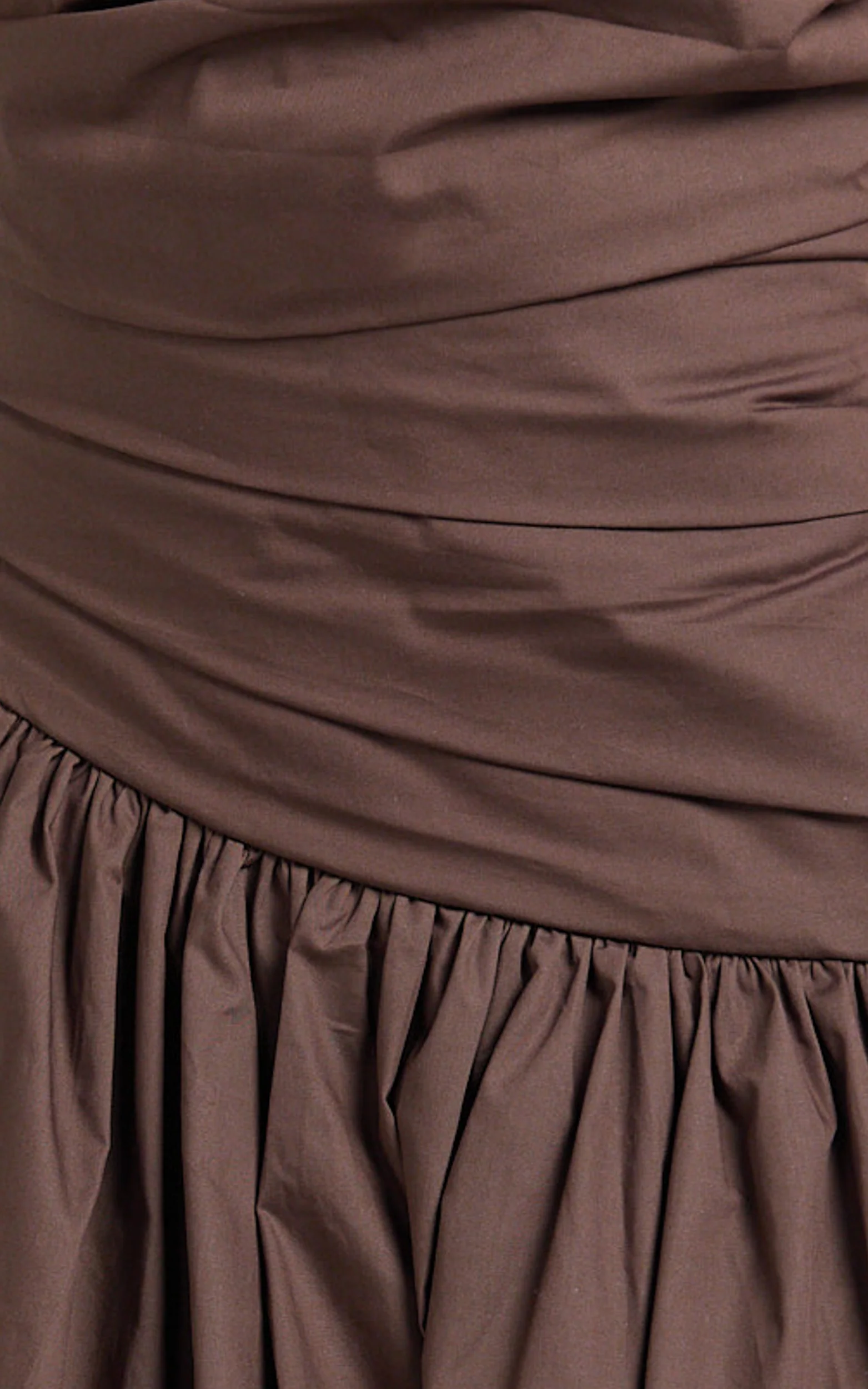 Almera Mini Dress - Strapless Ruched Dress in Chocolate