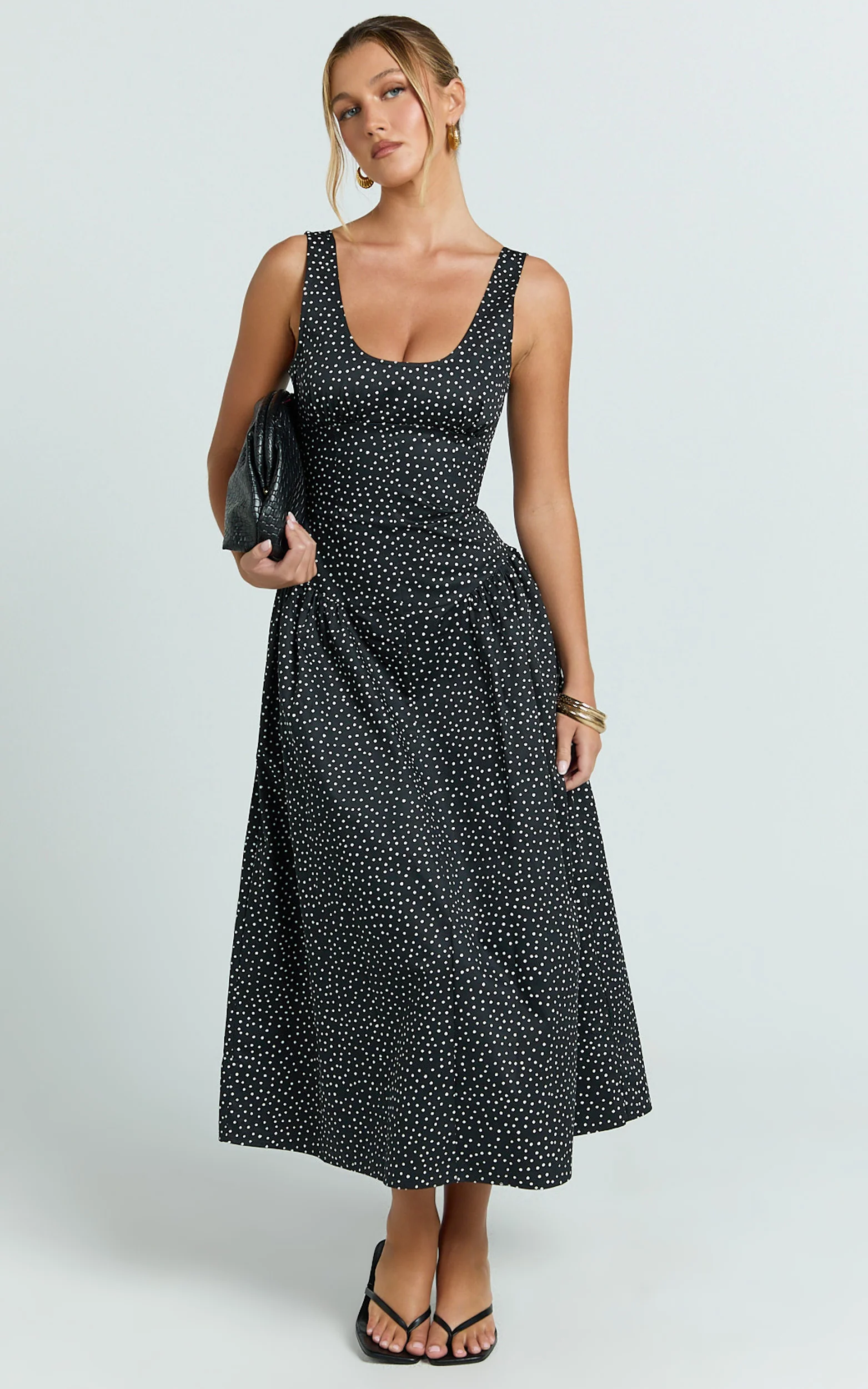Lioness - Luna Rosa Maxi Dress - In Noir Polka