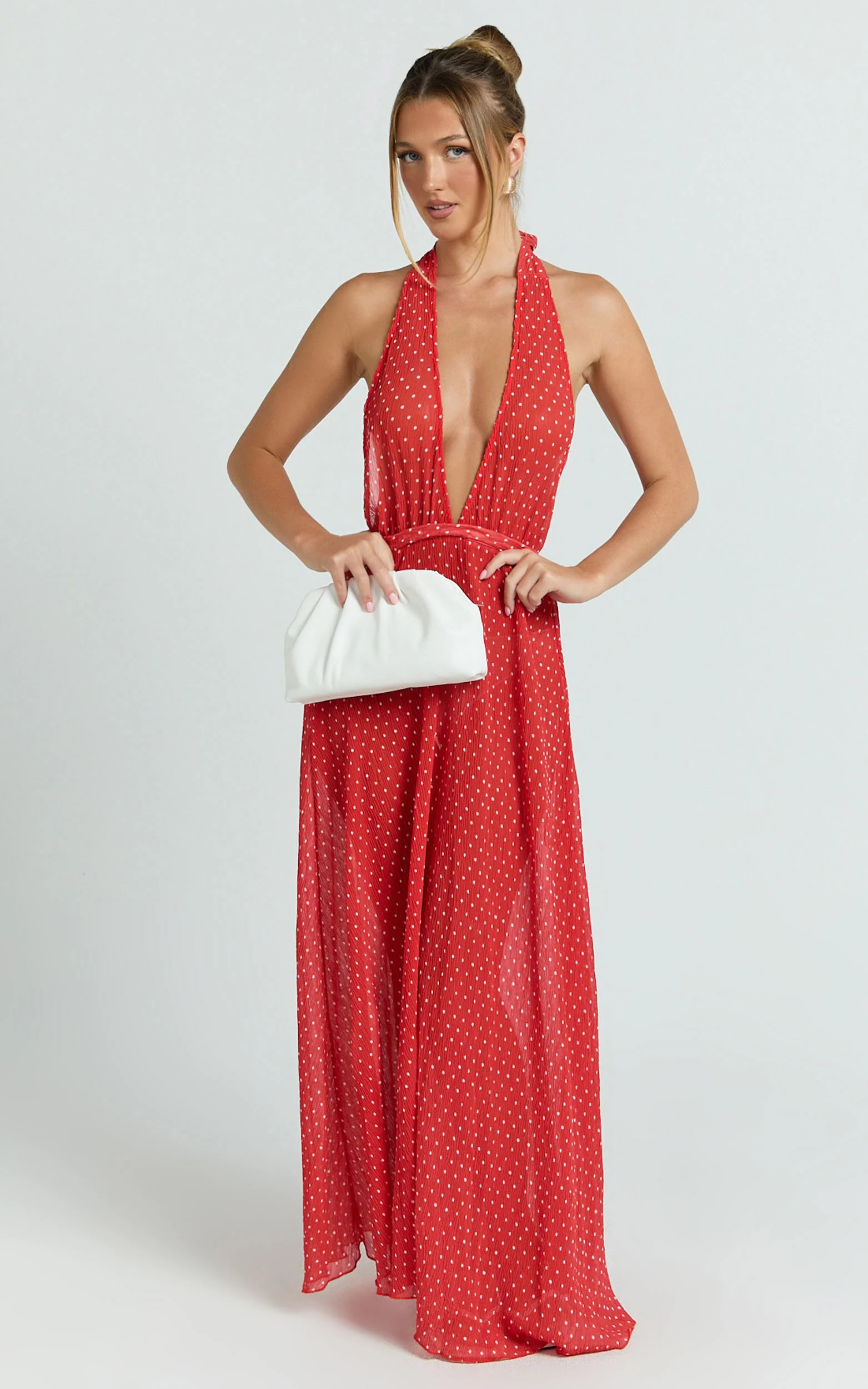 Lioness - District Maxi Dress - In Tomato Polka
