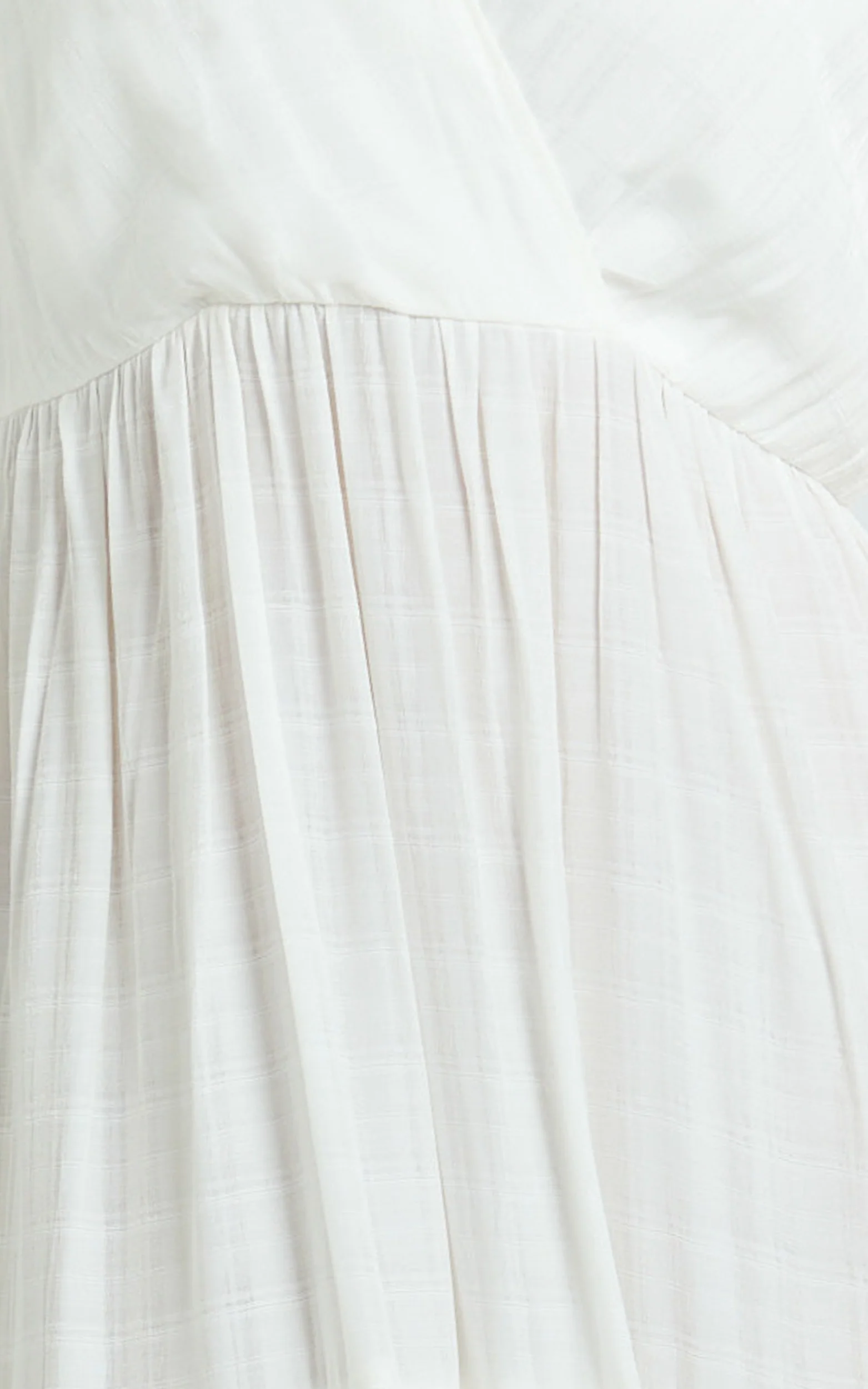 Cryzel Midi Dress - Flutter Sleeve Tiered Dress in White