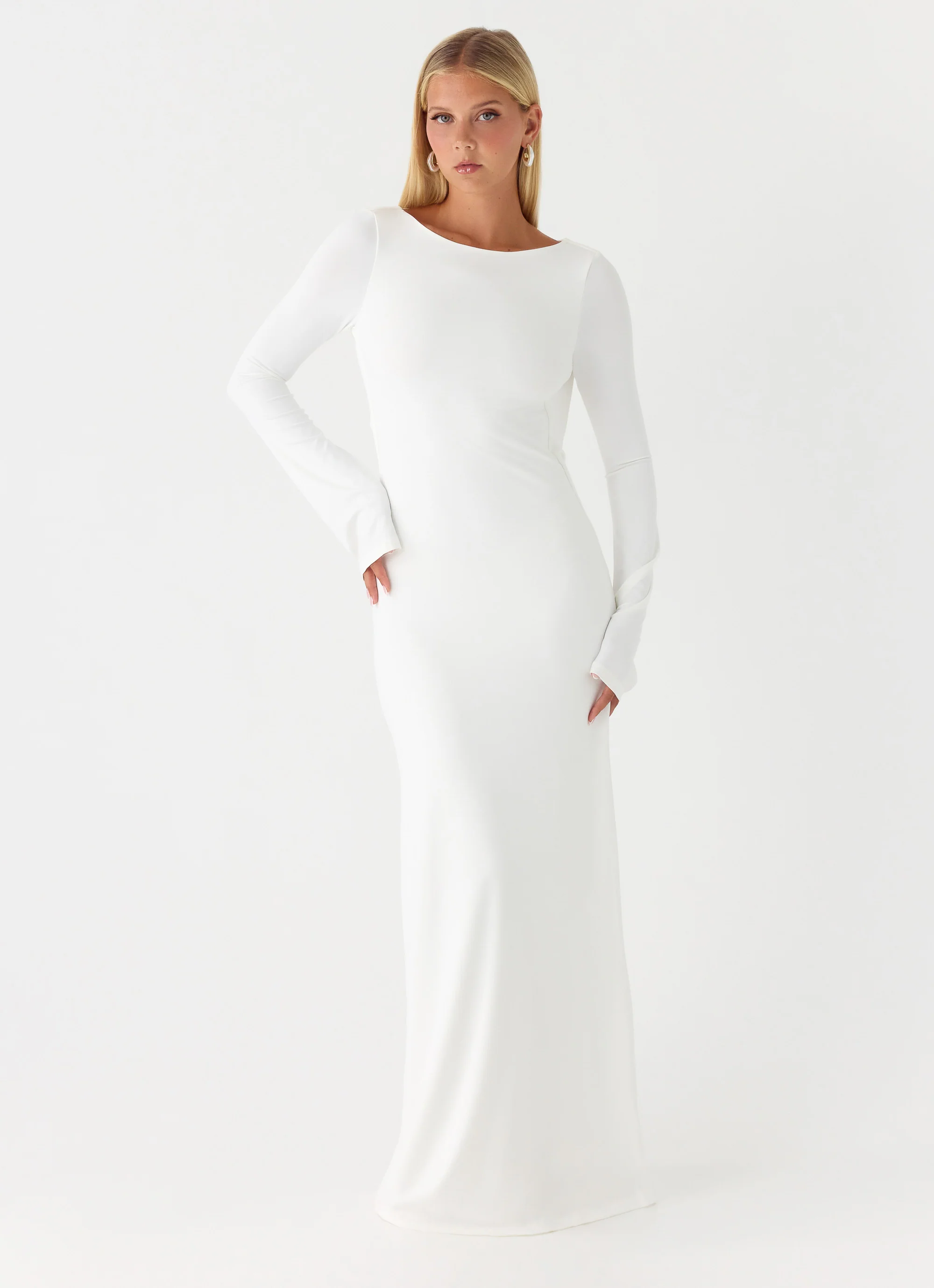 Elmont Long Sleeve Maxi Dress - White