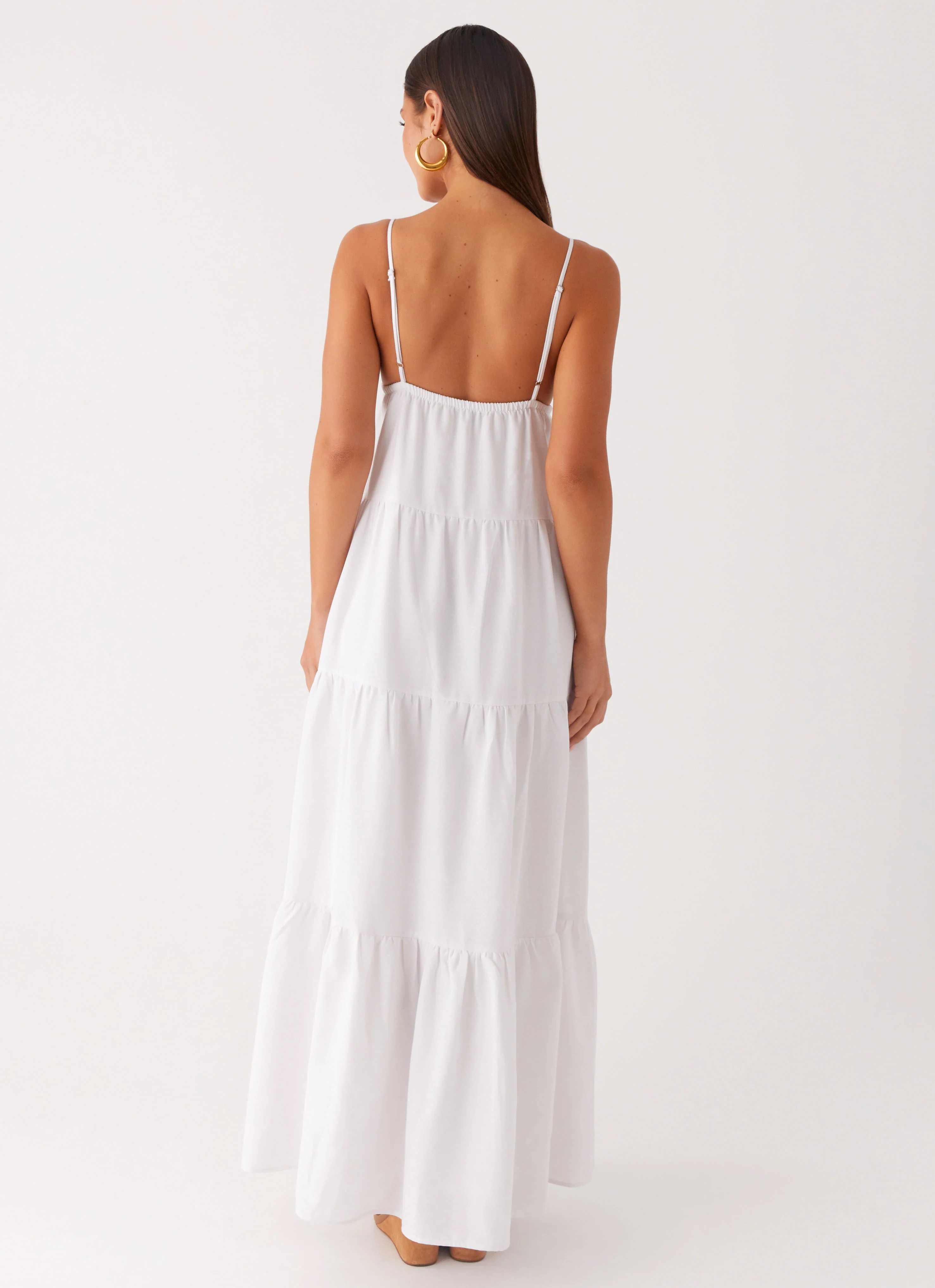 Lotty Linen Maxi Dress - White