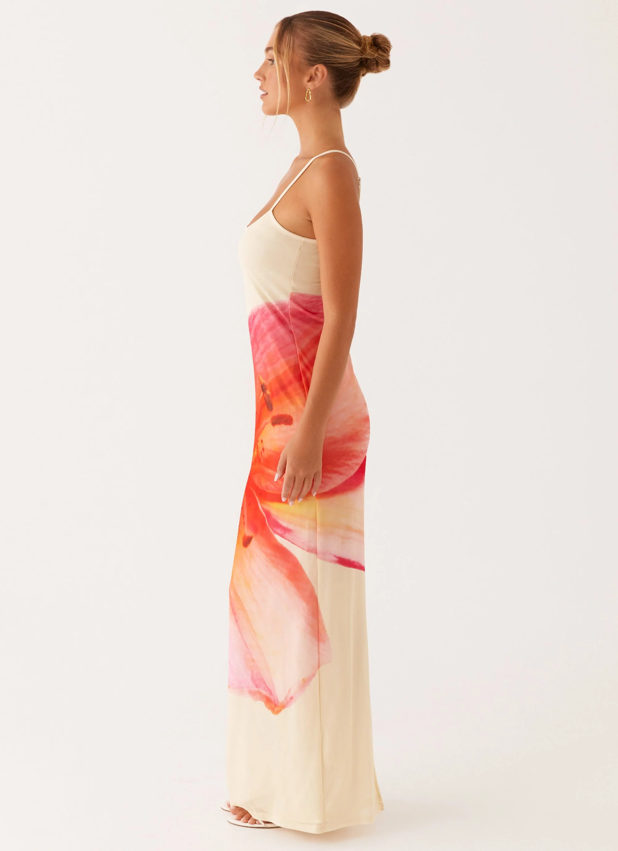 Bad News Mesh Maxi Dress - Yellow Floral