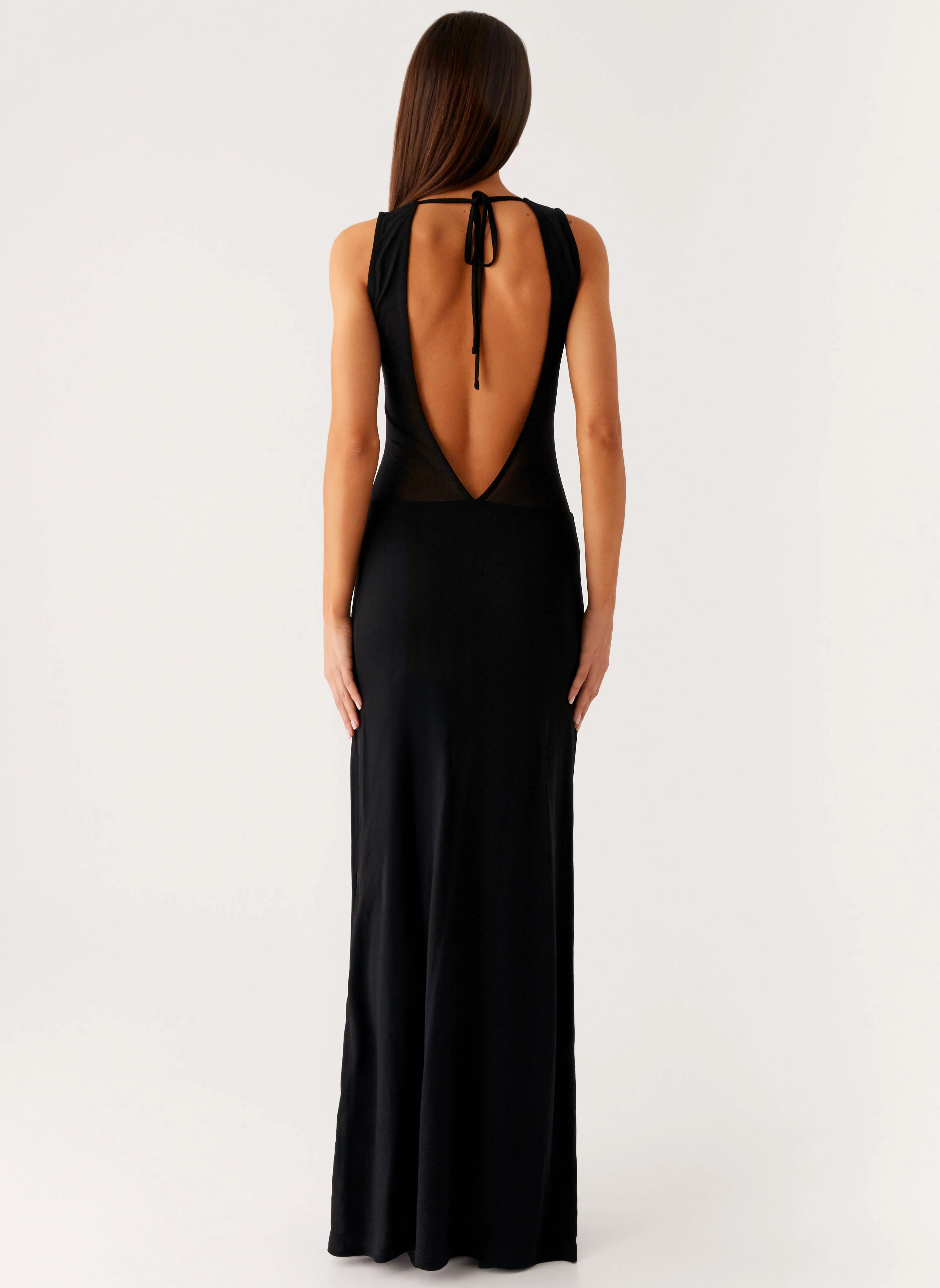 Lyria Mesh Maxi Dress - Black