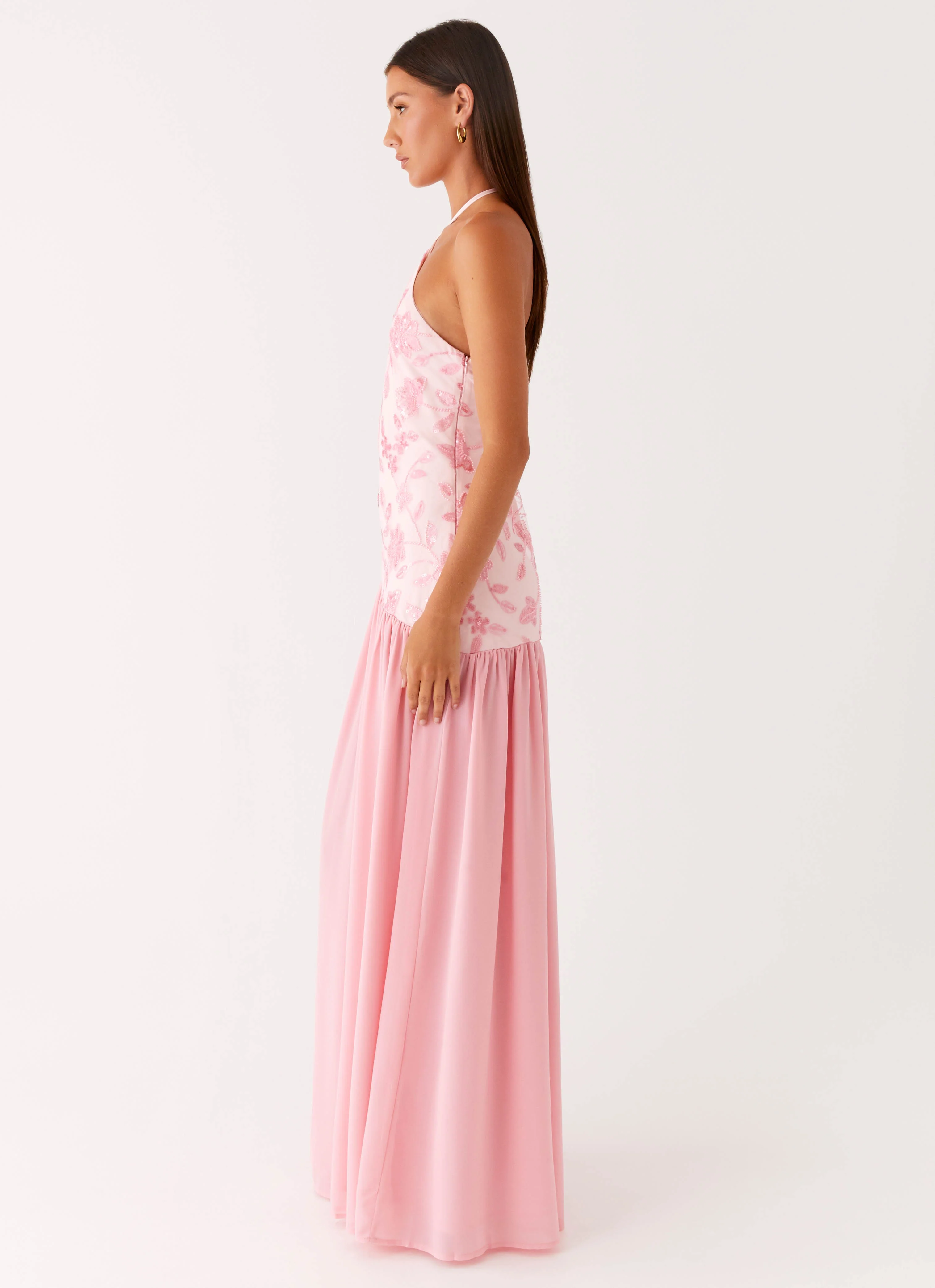 Janelle Beaded Maxi Dress - Pink